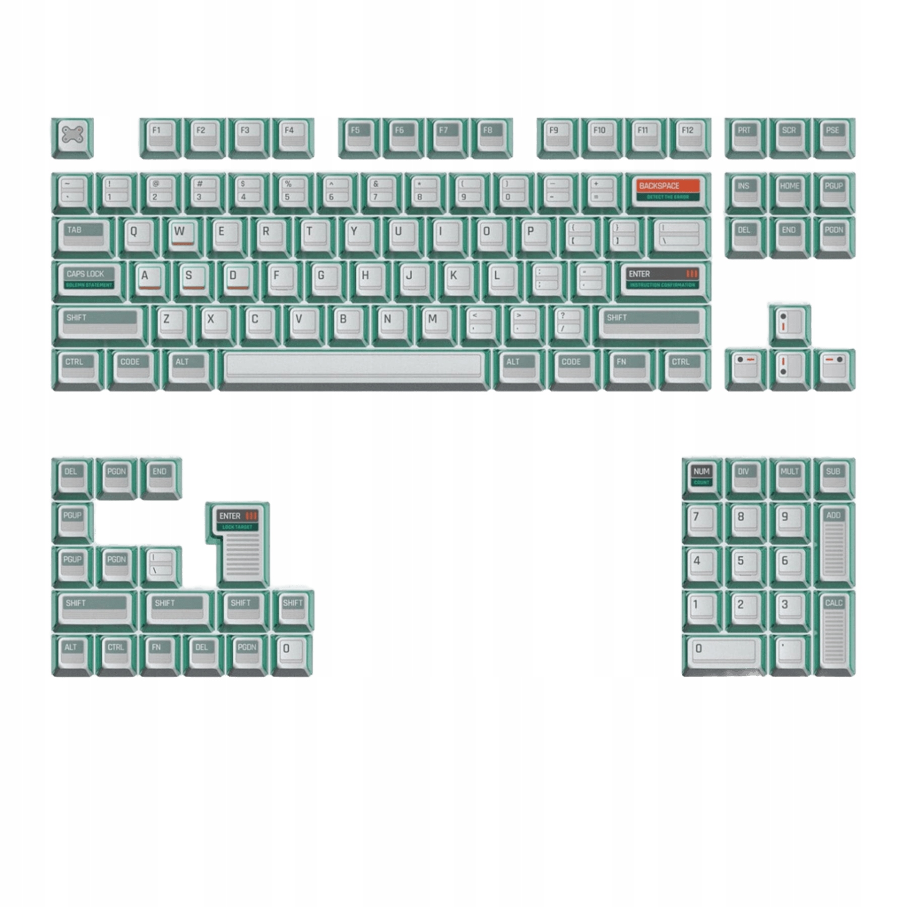 KeyTok Keycaps Pbt – Klávesy pro mechanickou klávesnici Ctrl Dye-Sub Kol