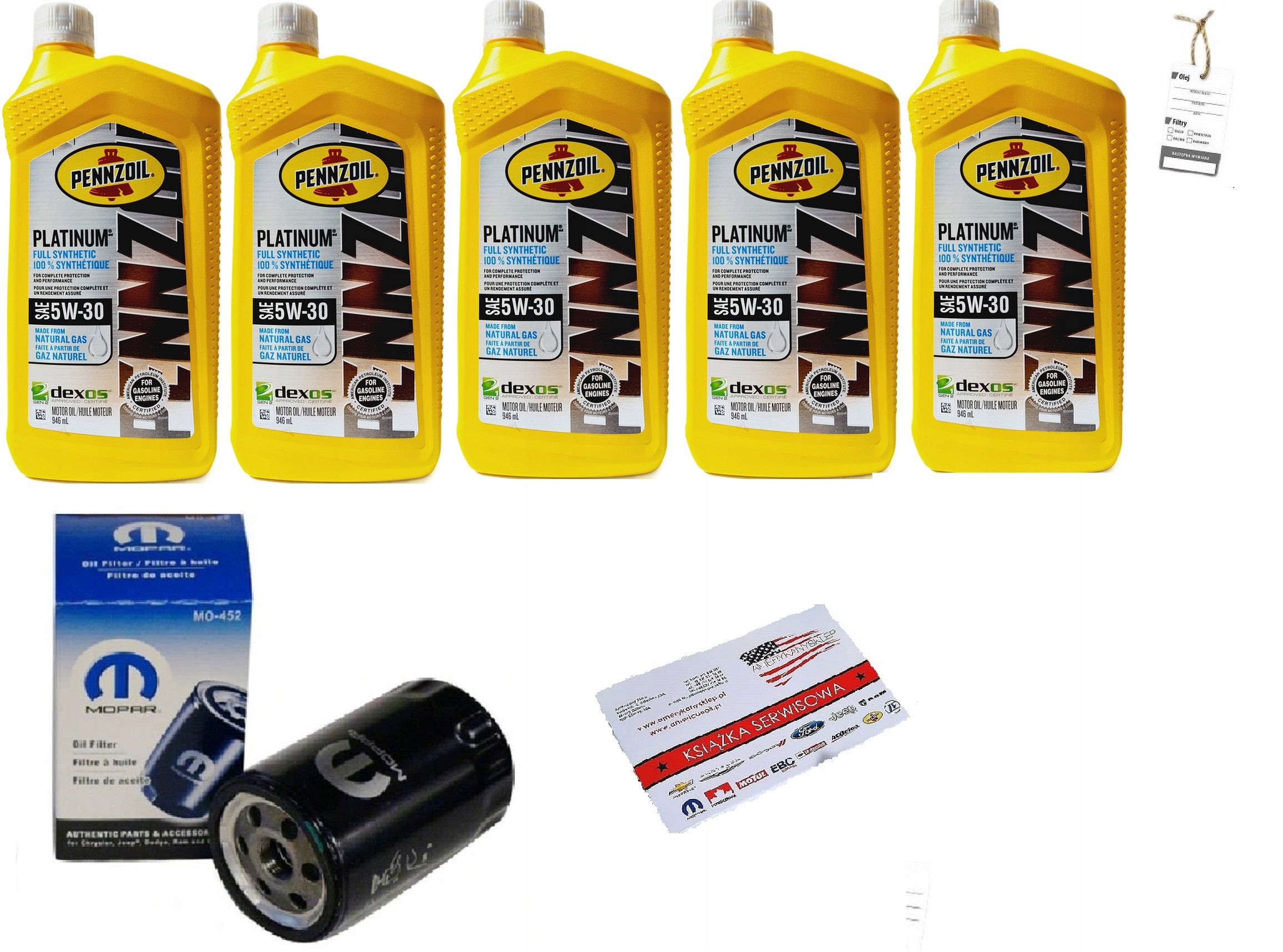 PENNZOIL 5W30 + FILTR MO-452 JEEP DODGE 3,7
