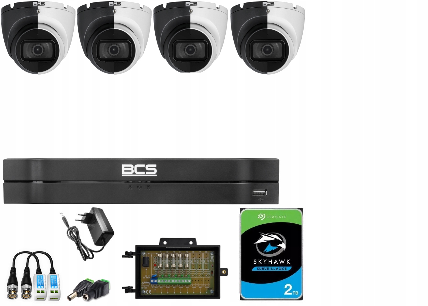 Zestaw Do Monitoringu 4 Kamer Analog BCS-EA15FSR3 Dom Sklep Firma Cctv 5Mpx