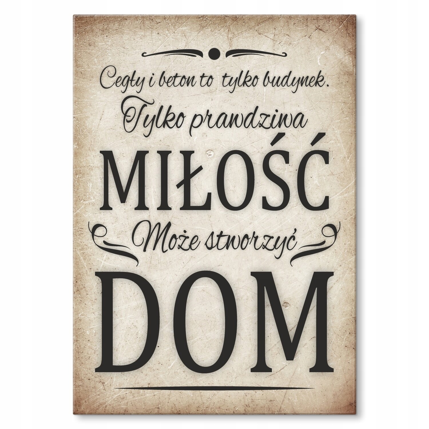 Kovový plakát láska vytváří domov Dárek 22 x 31 cm