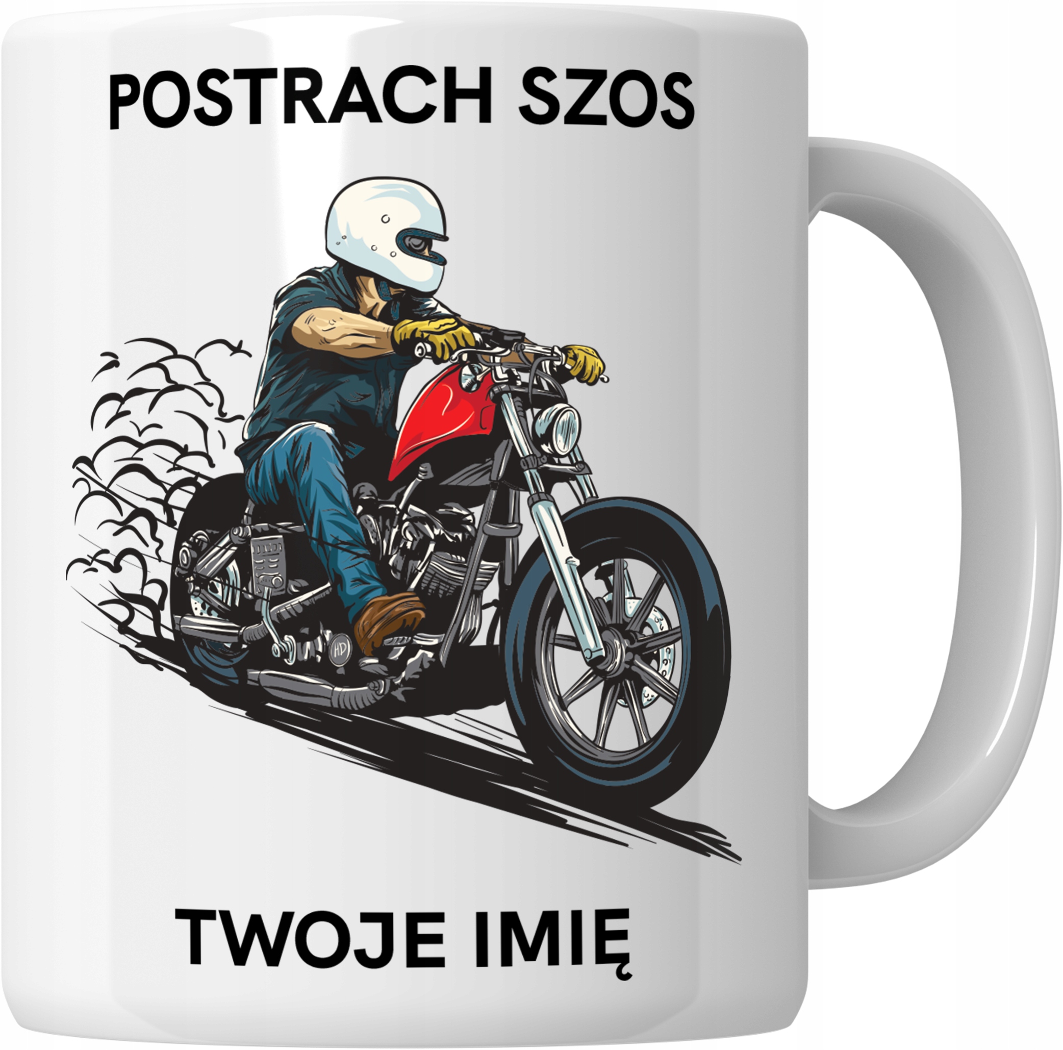 

Kubek Motor Motocykl Śmieszny 330 ML +imię