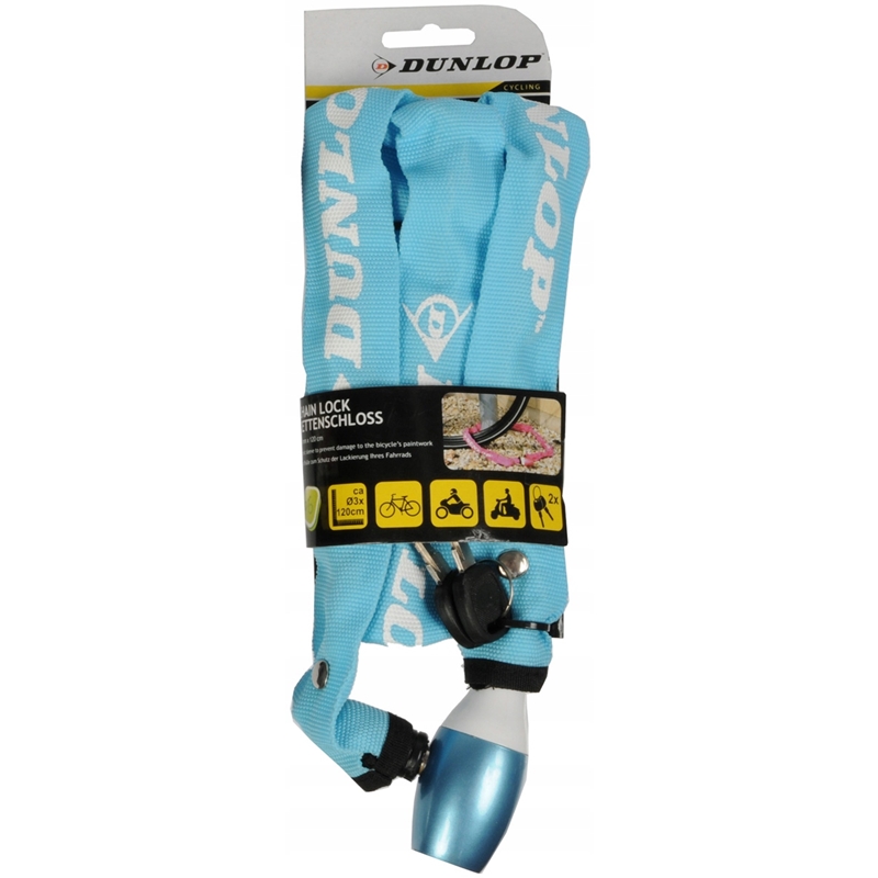 Dunlop Zapięcie rowerowe na zamek łańcuch 120cm (Niebieski)