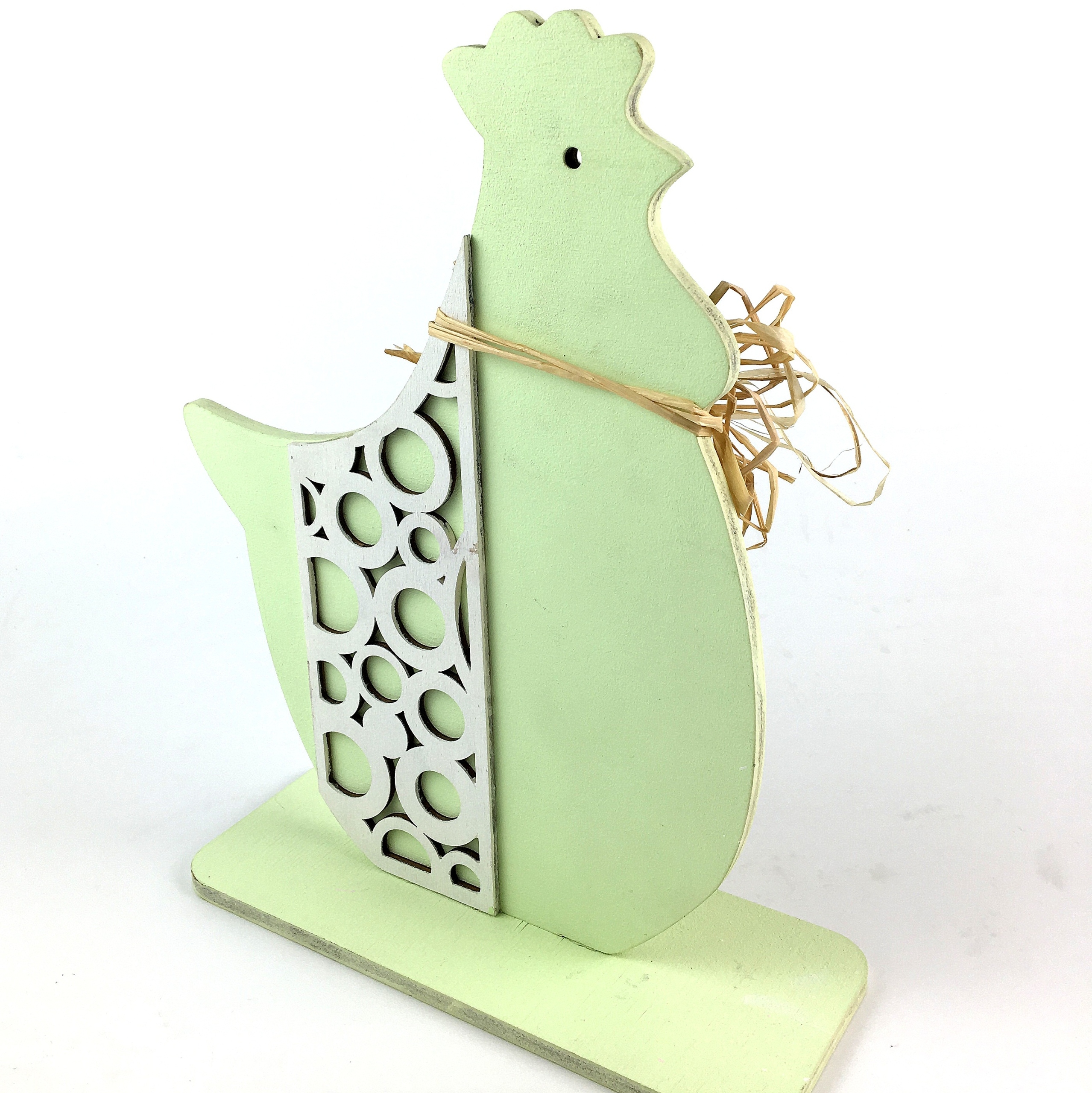 KURA KURKA SELEDYNOWA DREWNO 26cm DEKORACJA NATURA Marka inna