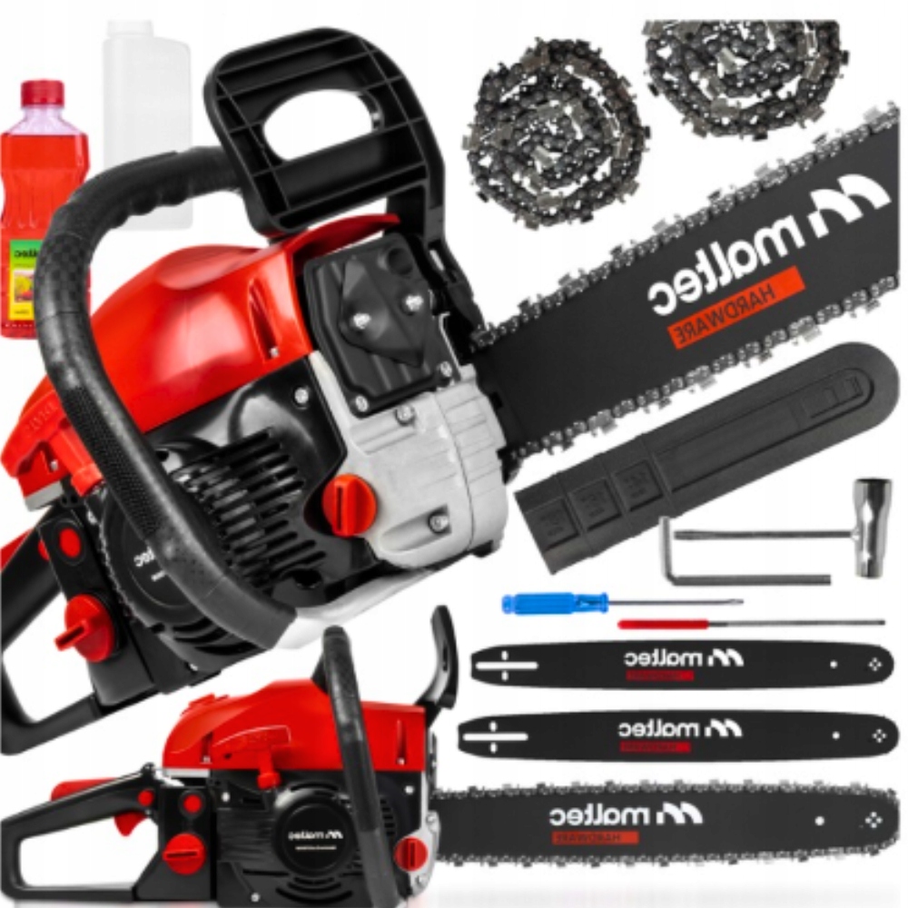 Silná Benzínová Pila Řetězová Pila 5,7 km 58 cm3 Set Příslušenství