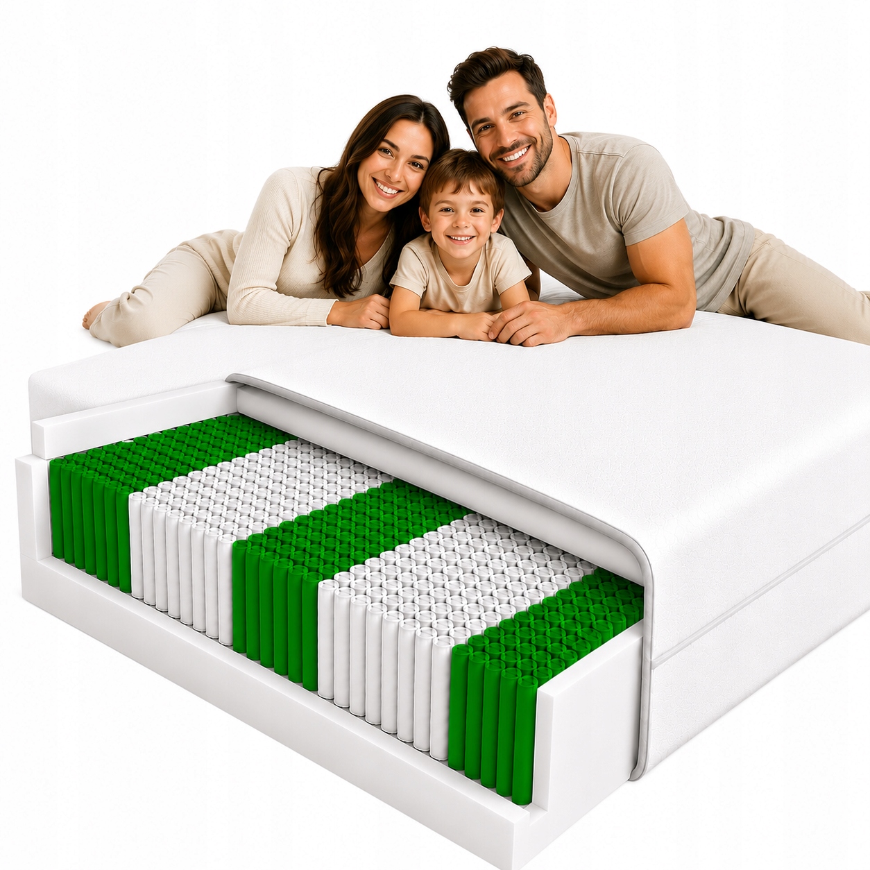 Matrace H2 90x170 vícenásobná, pružiny 520 ks/m2, vícenásobná, 19