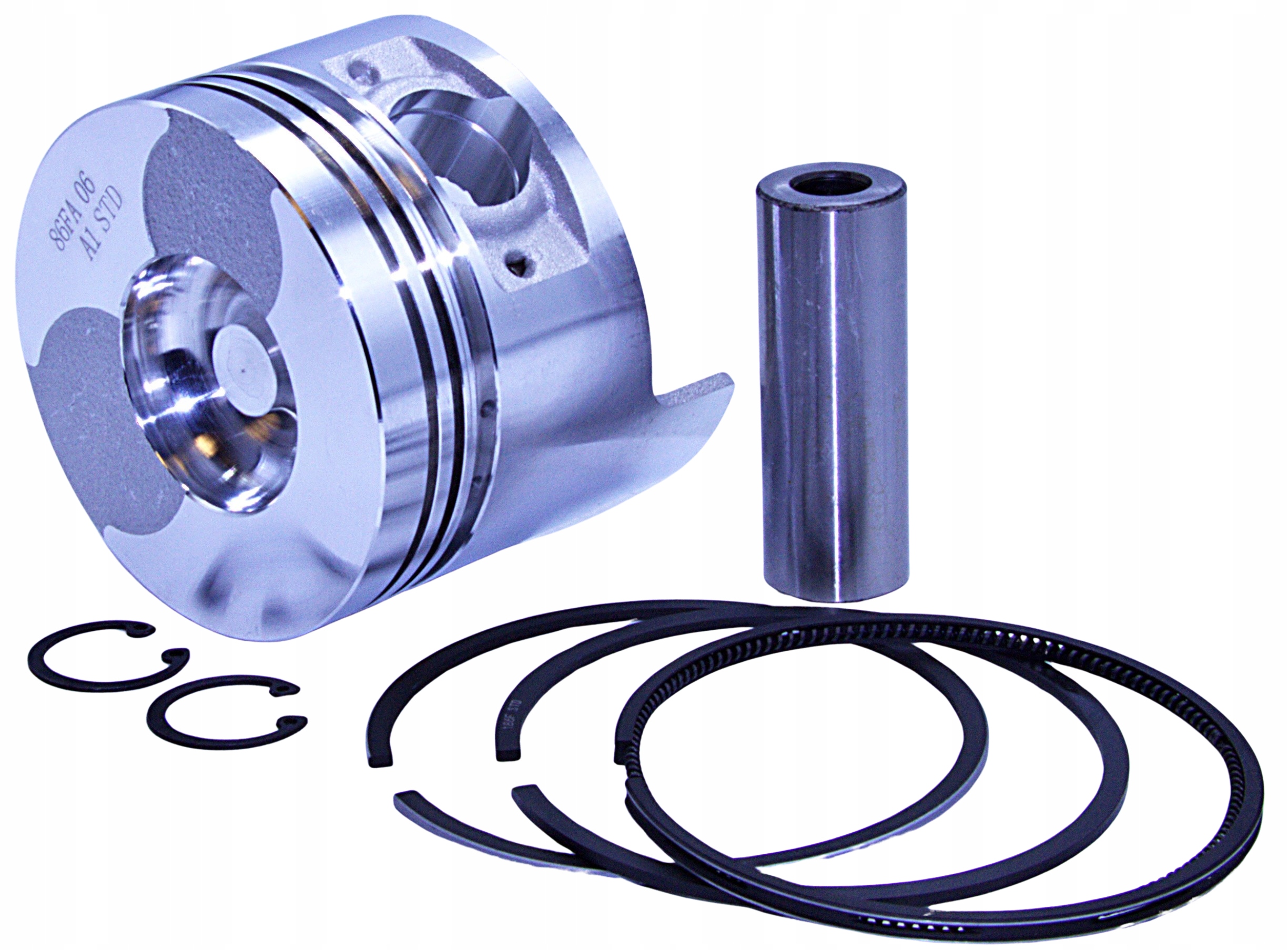 Tłok Yanmar L100, 186F, kroužky sada Diesel, zkosený, plochý typ Kama