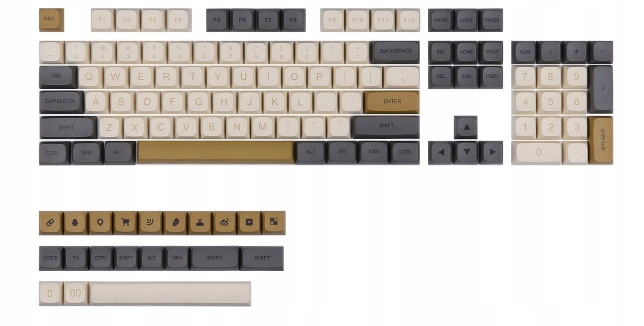 Zestaw 125 Nakładek Klawiszy Klawisze Epomaker Dawn Xda