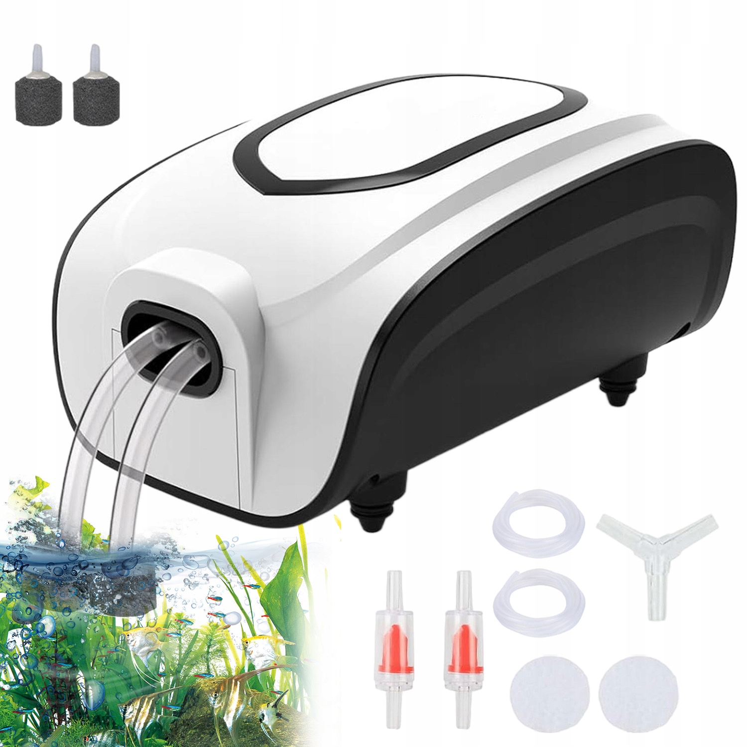 Vnitřní Filtr Pro Akvárium 5W 420L/H 2 Vzduchové Výstupy Zástrčka Eu