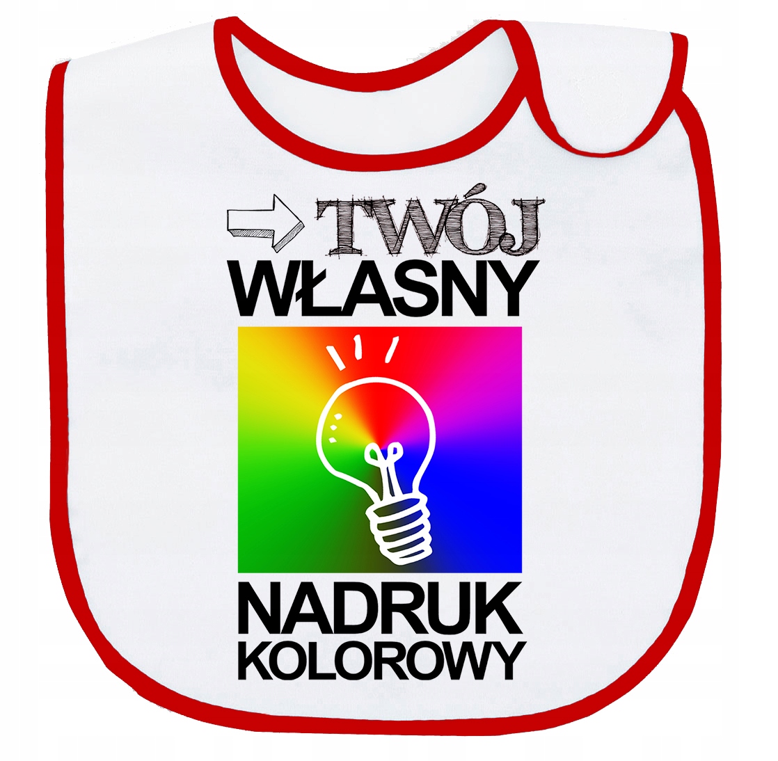

Śliniak z własnym Nadrukiem bawełniany Czerwony
