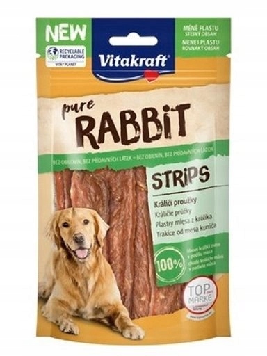 5 x Vitakraft Pure Rabbit Masové proužky z králíka 80 g