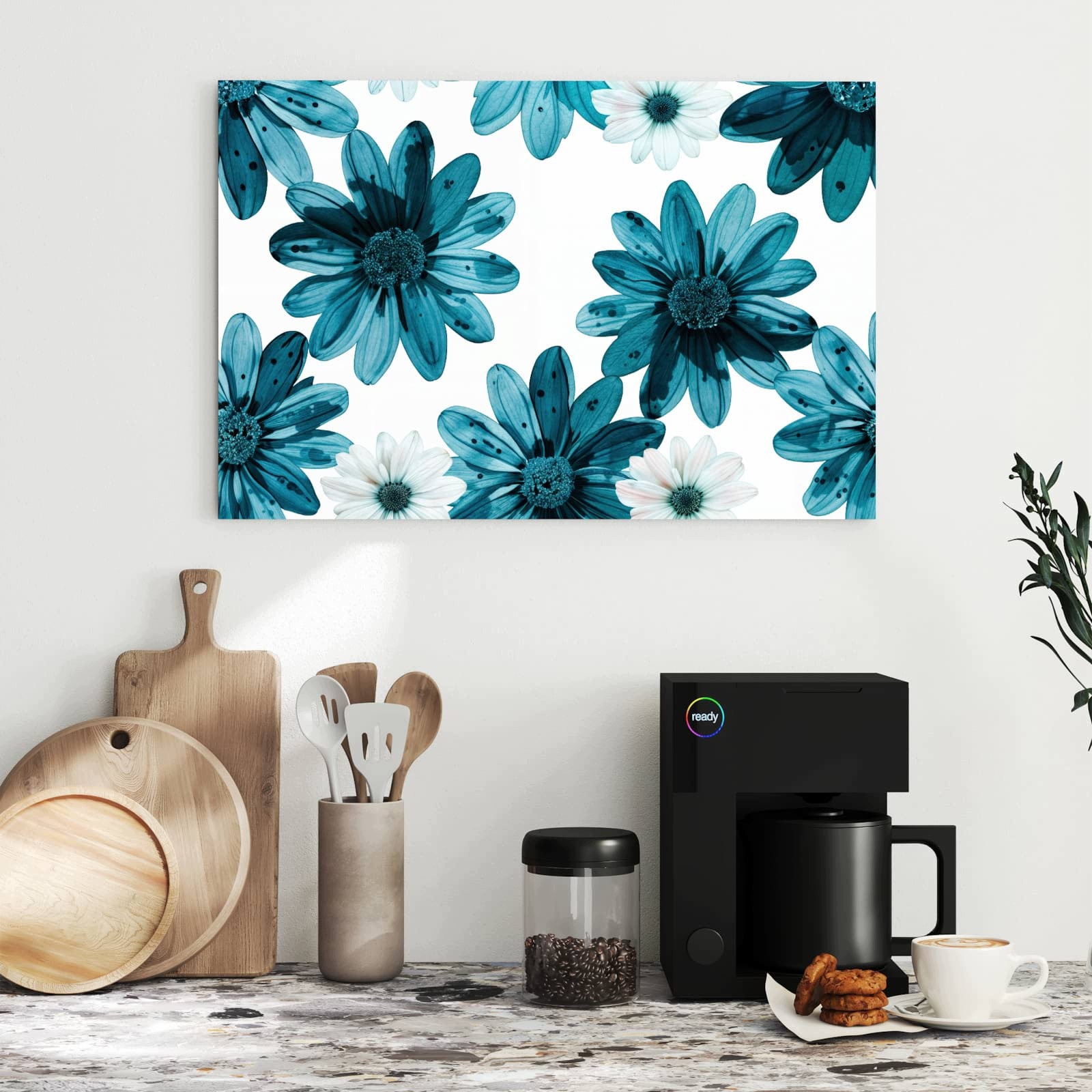 Magnetická tabule Niebieské Vzor květinový 60 × 40 cm