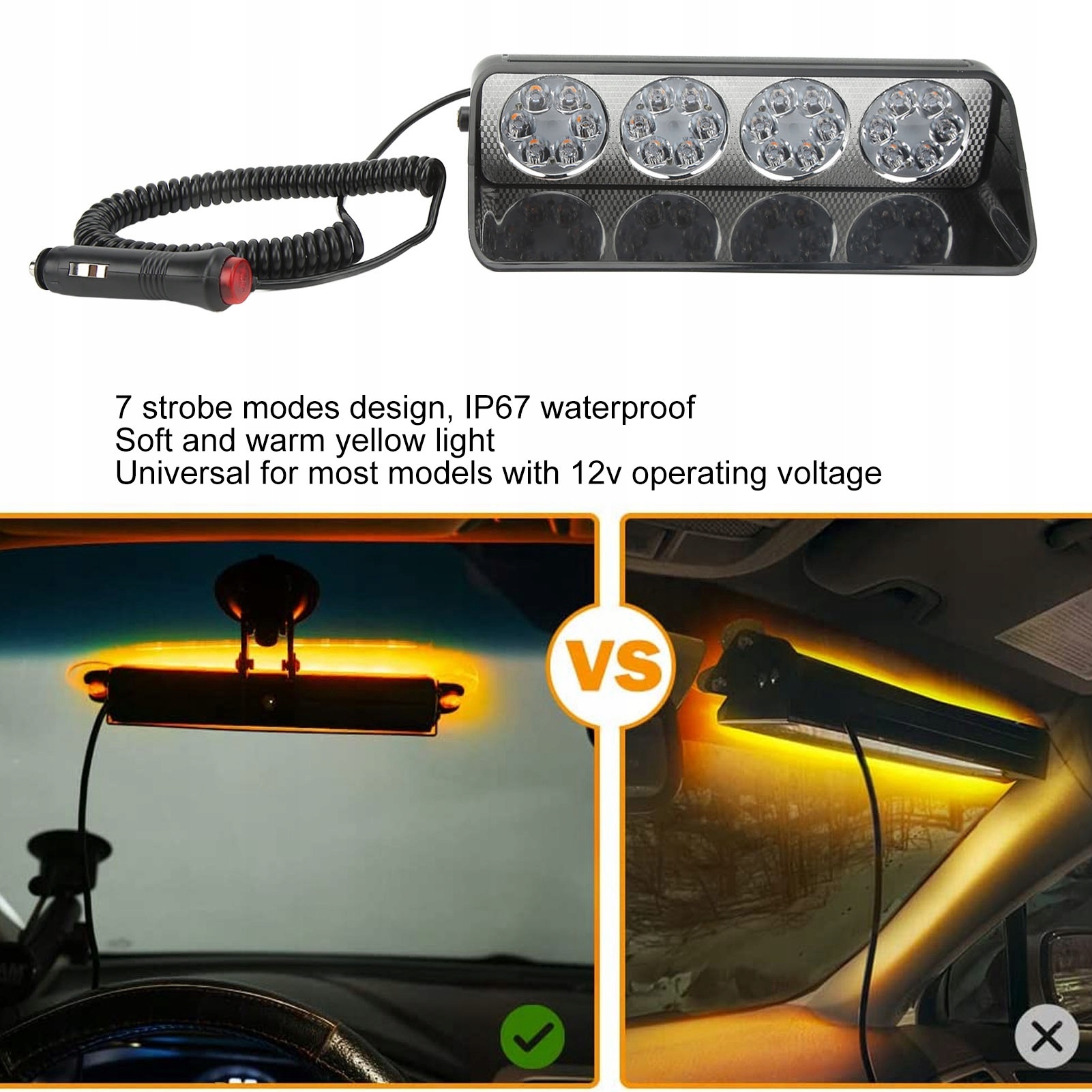 Światło stroboskopowe LED 7 trybów Typ samochodu Niezdefiniowany