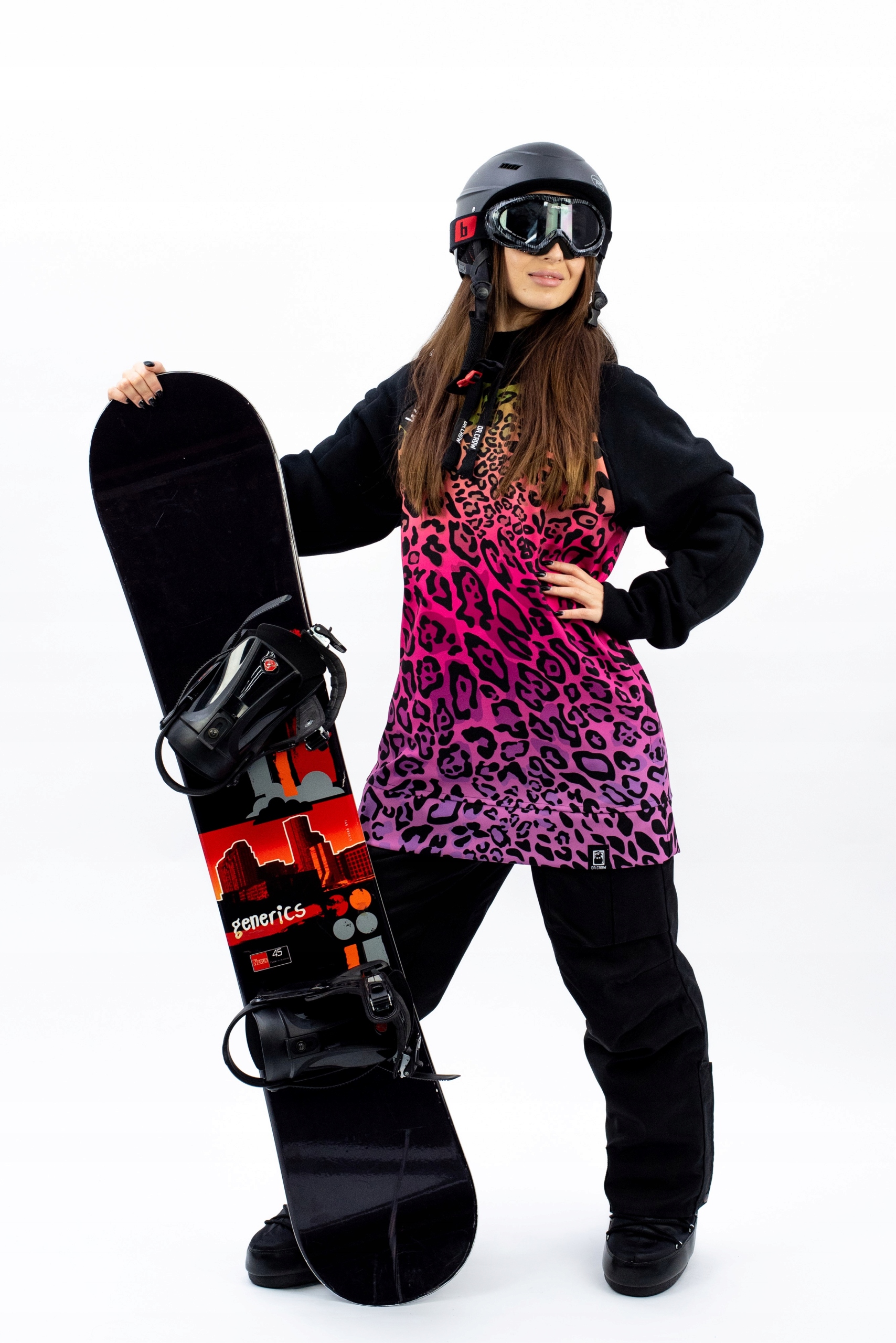 Damska Bluza Snowboardowa Multicolor Leopard XS Marka bez marki