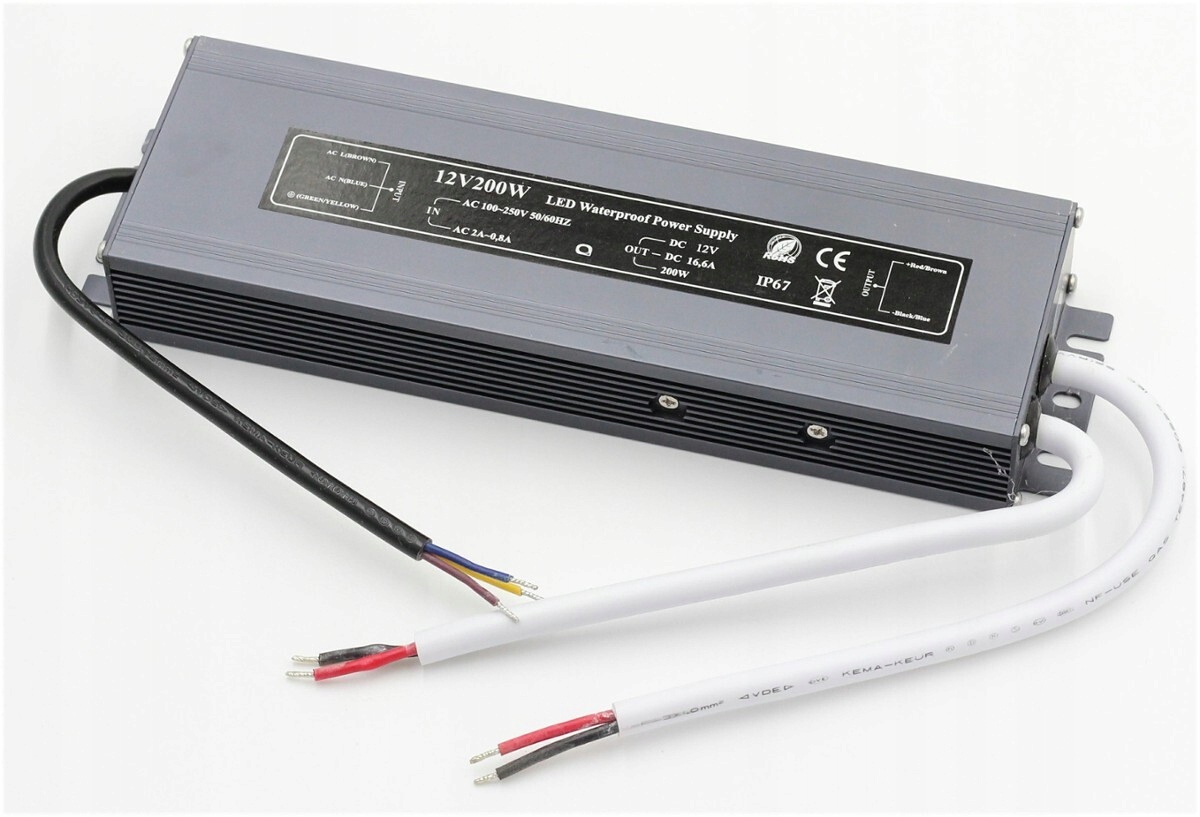 Vodotěsný napájecí zdroj pro zahradu IP67 16,7A 200W