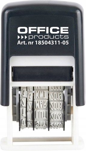 DATOWNIK SAMOTUSZUJĄCY PIECZĄTKA PL OFFICE PRODUCTS 4mm CZARNY TUSZ Stan opakowania oryginalne