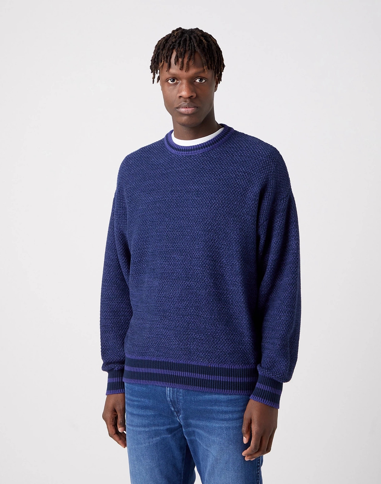 Pánský svetr Wrangler Varsity Knit Blue Ribbon W8C7PEB51 L