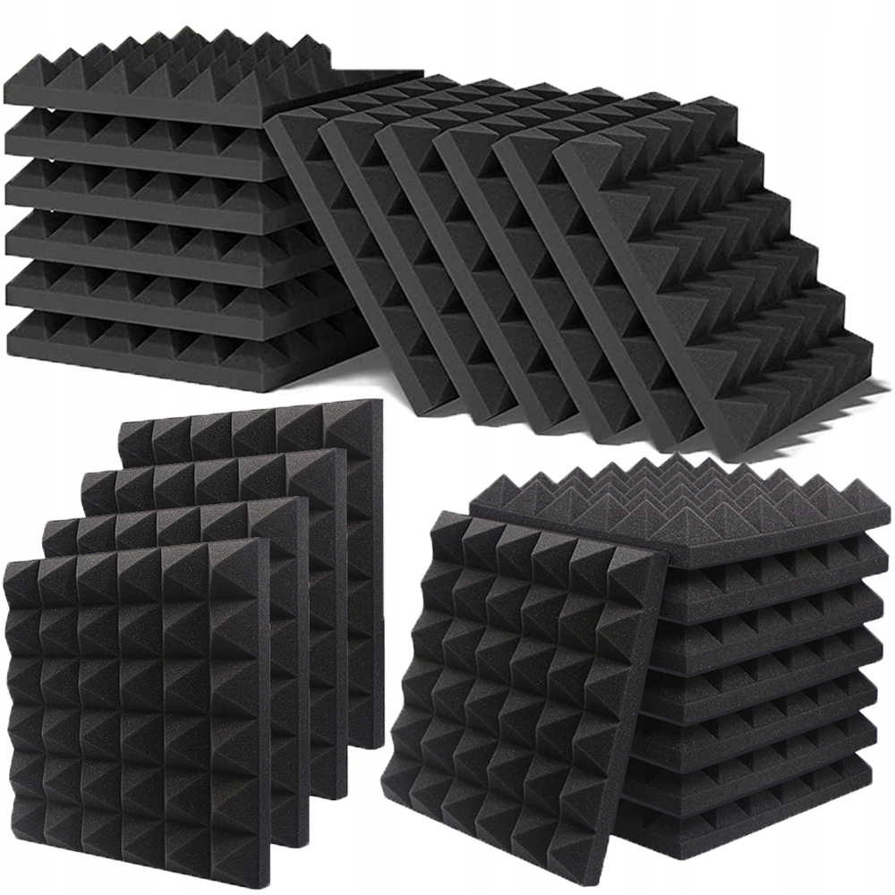 Pyramidka 30*30*5CM Černá Dekor Ozdobný Panel Akustický Pohlcovač 24KS