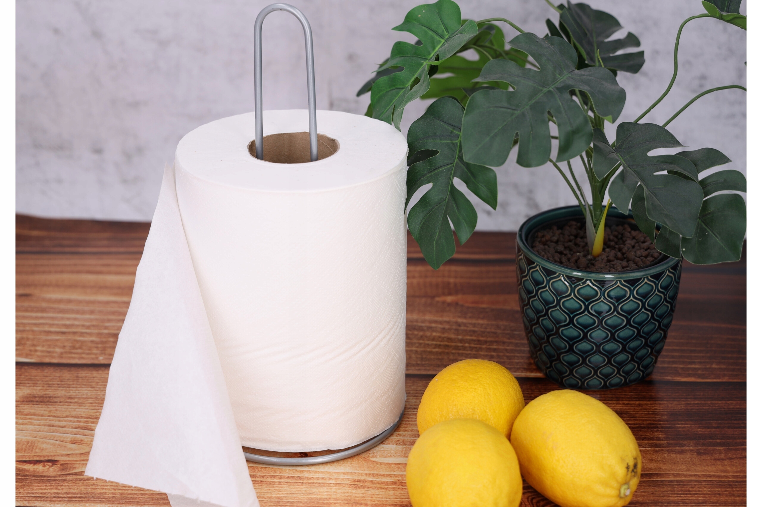 STOJAK NA RECZNIK PAPIEROWY metalowy srebrny uniwersalny do kuchni LOFT Marka inna