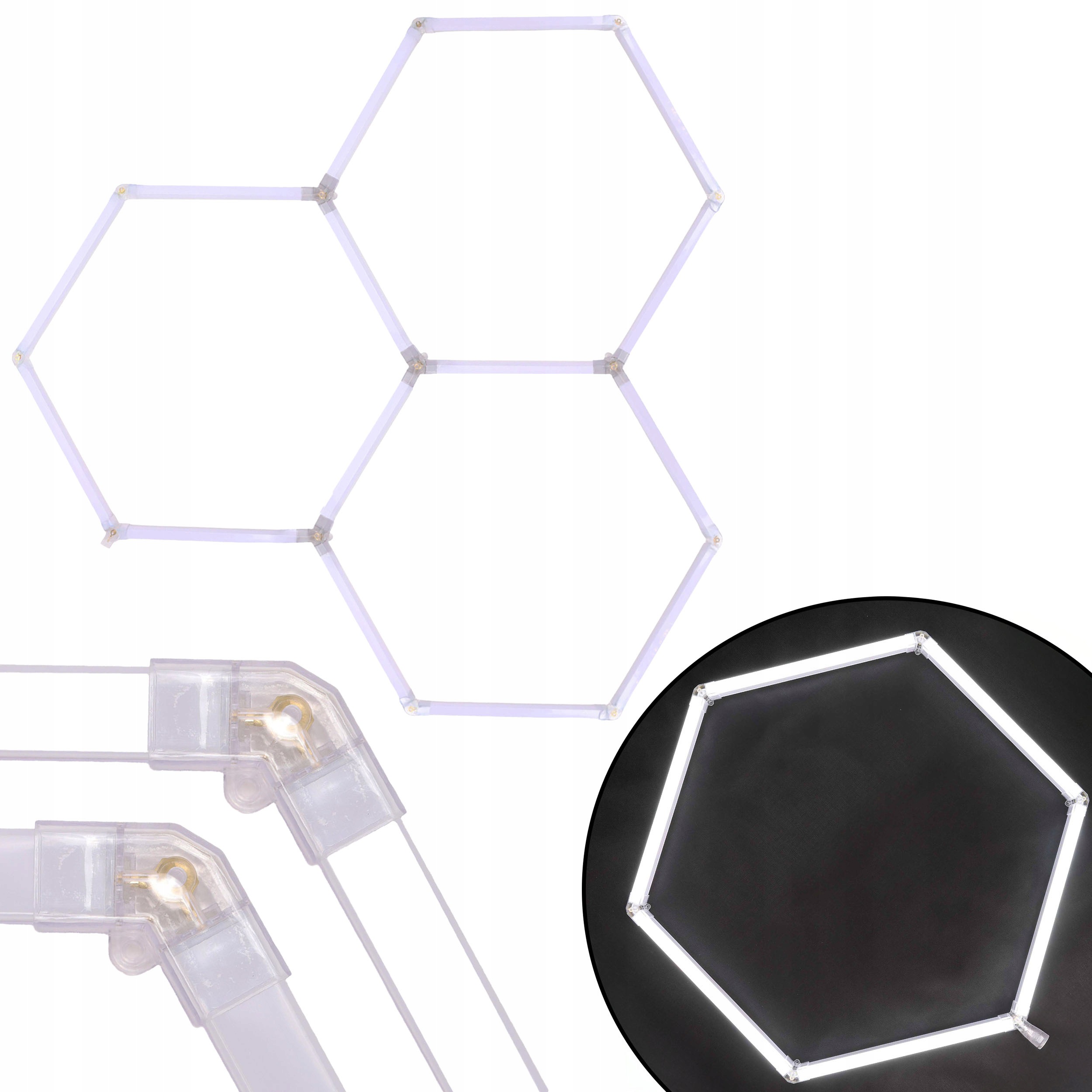 Hexagon Led Lampa 120W 6500K Modulárny Stropný Panel Garážová Dielňa