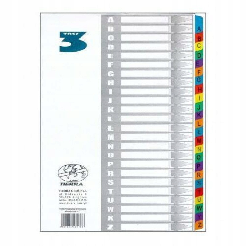 PRZEKŁADKI DO SEGREGATORA A4 A-Z LAMINOWANE MOCNE