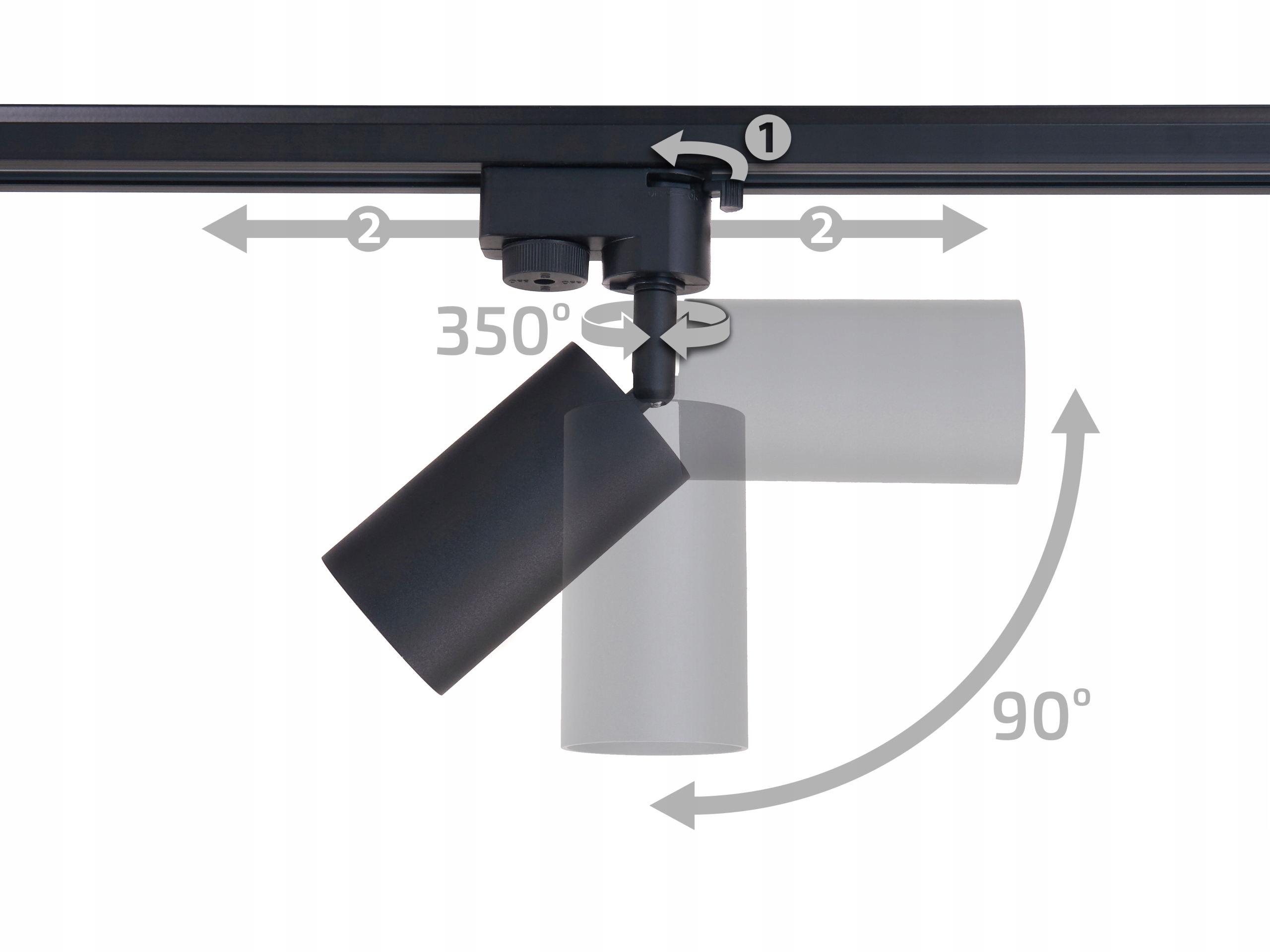 Szynoprzewód LED 3x reflektor GU10 szyna track 1m Oświetlenie Na Szynę Długość 1 m