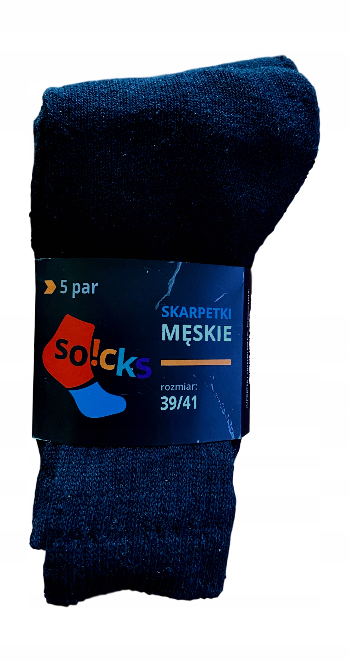 

5PAK Skarpety Skarpetki męskie czarne frote *39-41