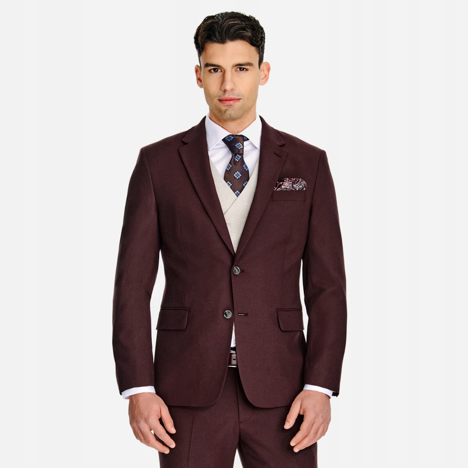 Elegantní hnědá sako Slim Fit Pako Lorente vel