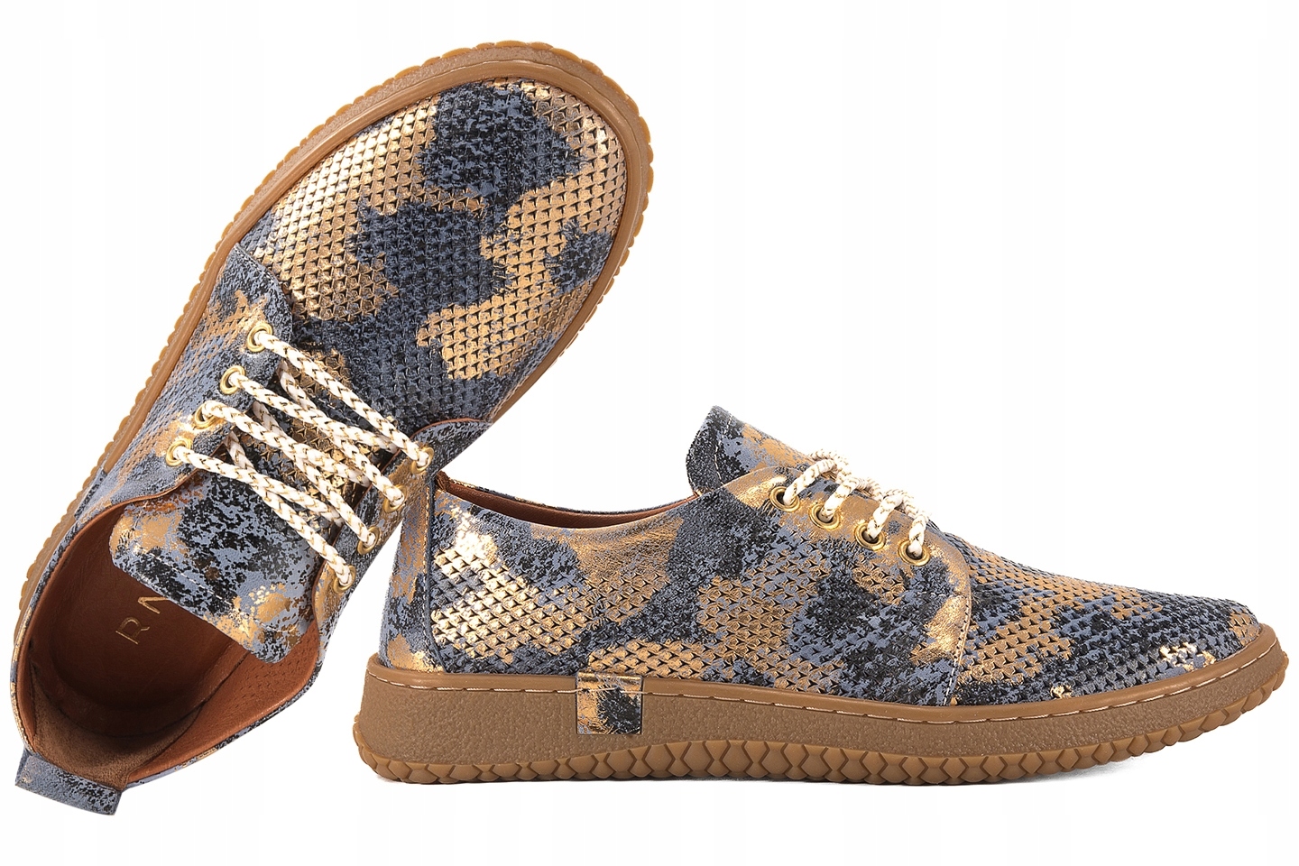 Ravini 121 K-02 Ažurové Kožené Dámské Polobotky 37 Vícebarevné