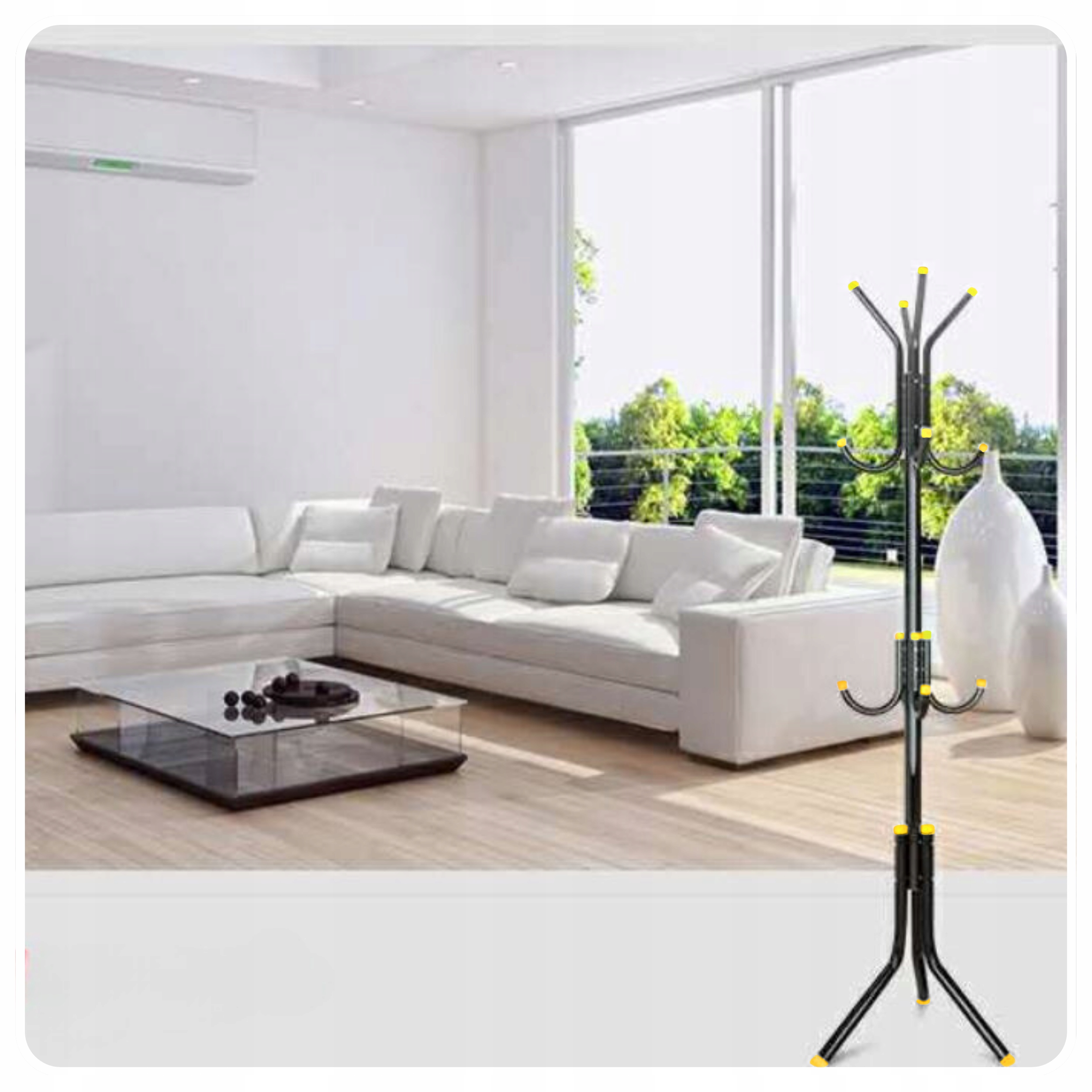 WIESZAK PODŁOGOWY STOJĄCY NA UBRANIA KURTKI LOFT CZARNY METALOWY STOJAK Marka WatchMe