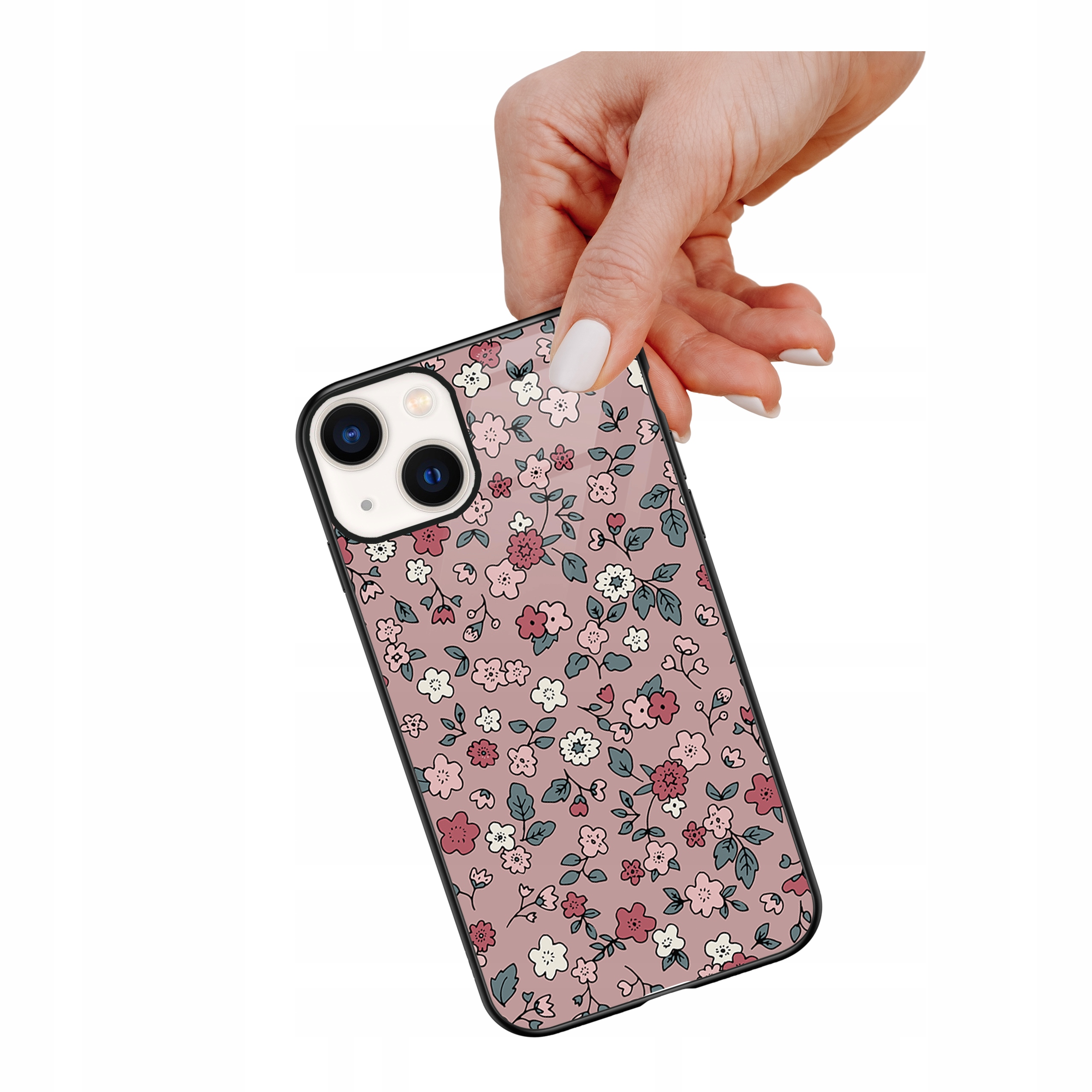 Etui szklane ceramiczne do iPhone 13 mini Szept kwiatów
