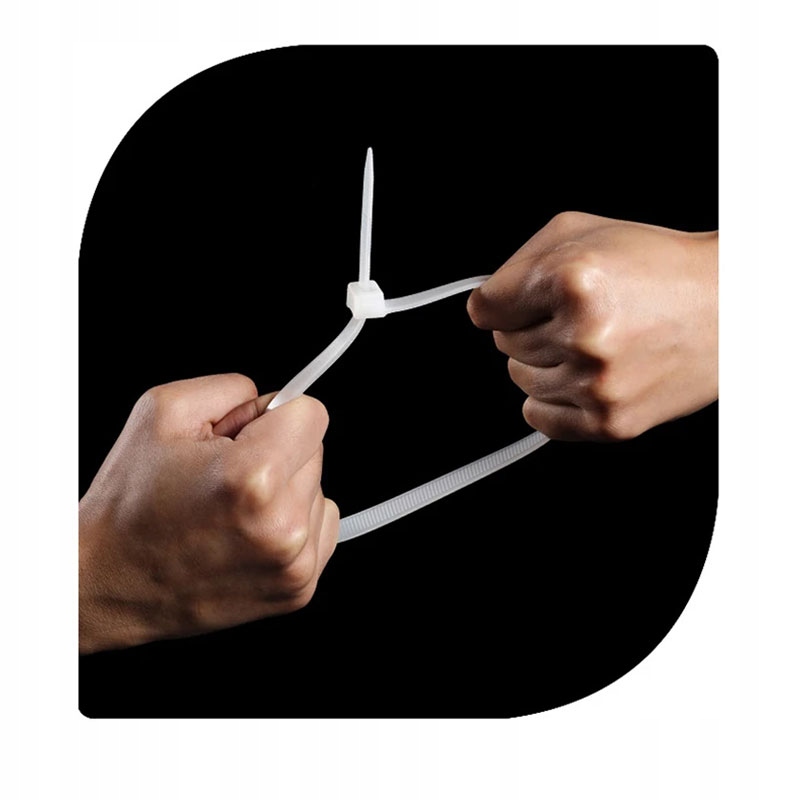 OPASKA ZACISKOWA WIELOKROTNEGO UŻYTKU BIAŁE 8mmx450mm KOMPLET 100szt 8X450 Marka RCT