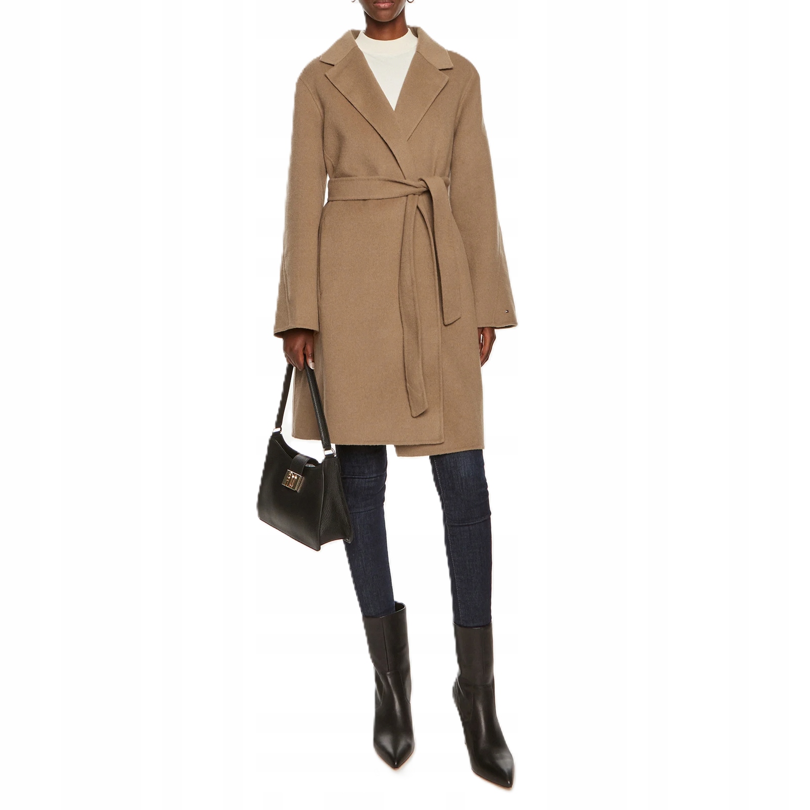 -52% Tommy Hilfiger Vlněný Dámský Kabát Double Hnědý 34