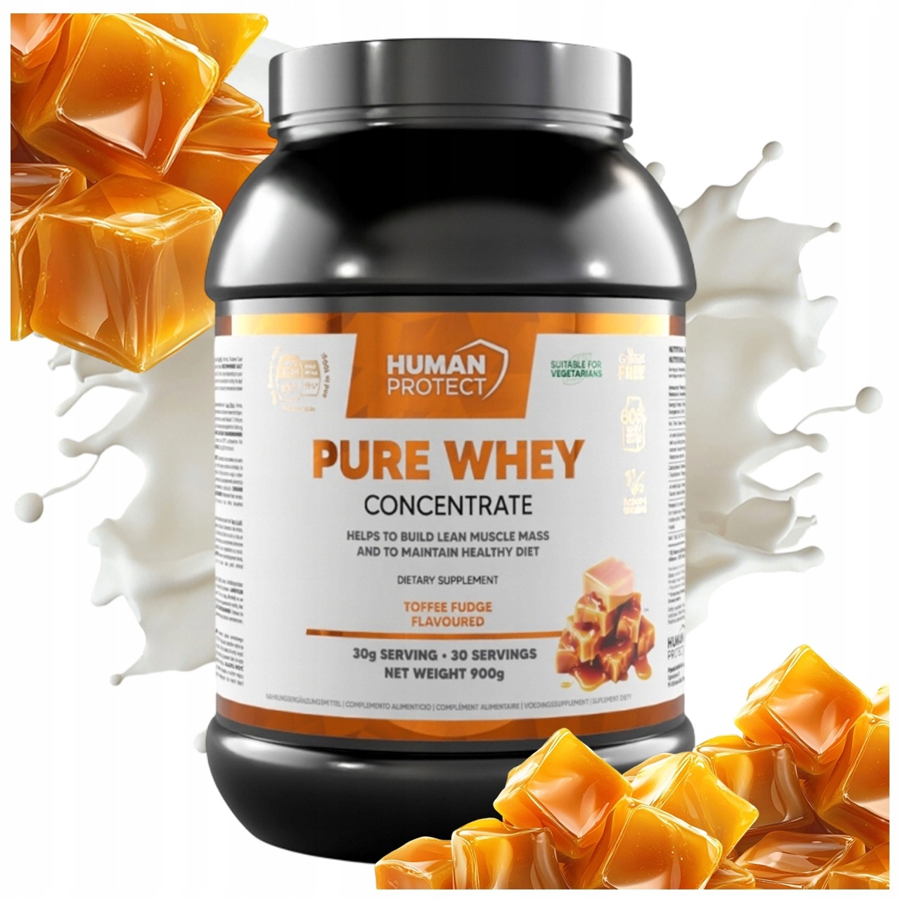 Human Protect Pure Whey 900 G Protein Koncentrát Wpc Kravička