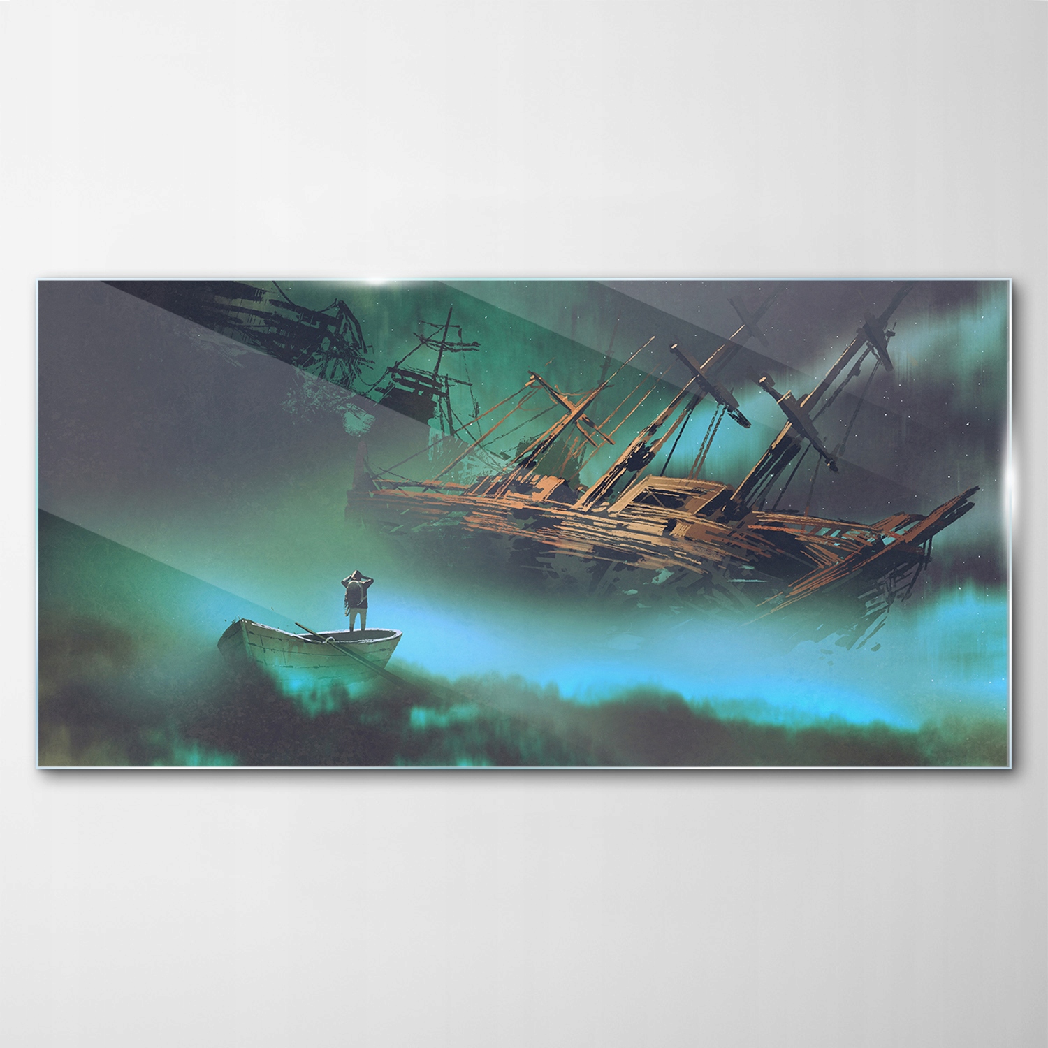 Obraz na skle Dekor Námorná Loď Vesmír Mraky 120x60