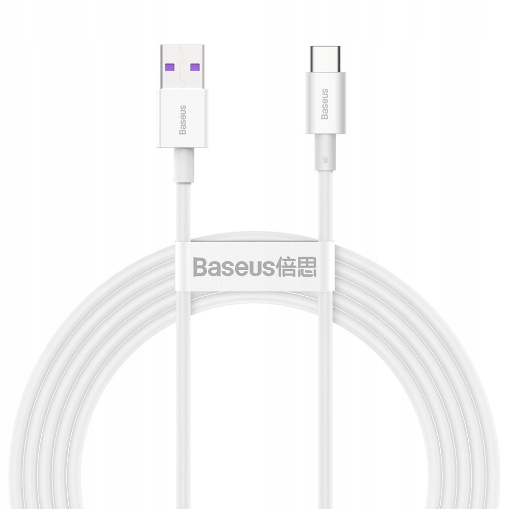 Kabel przewód Superior Usb Usb-c 66W 6A 2m biały