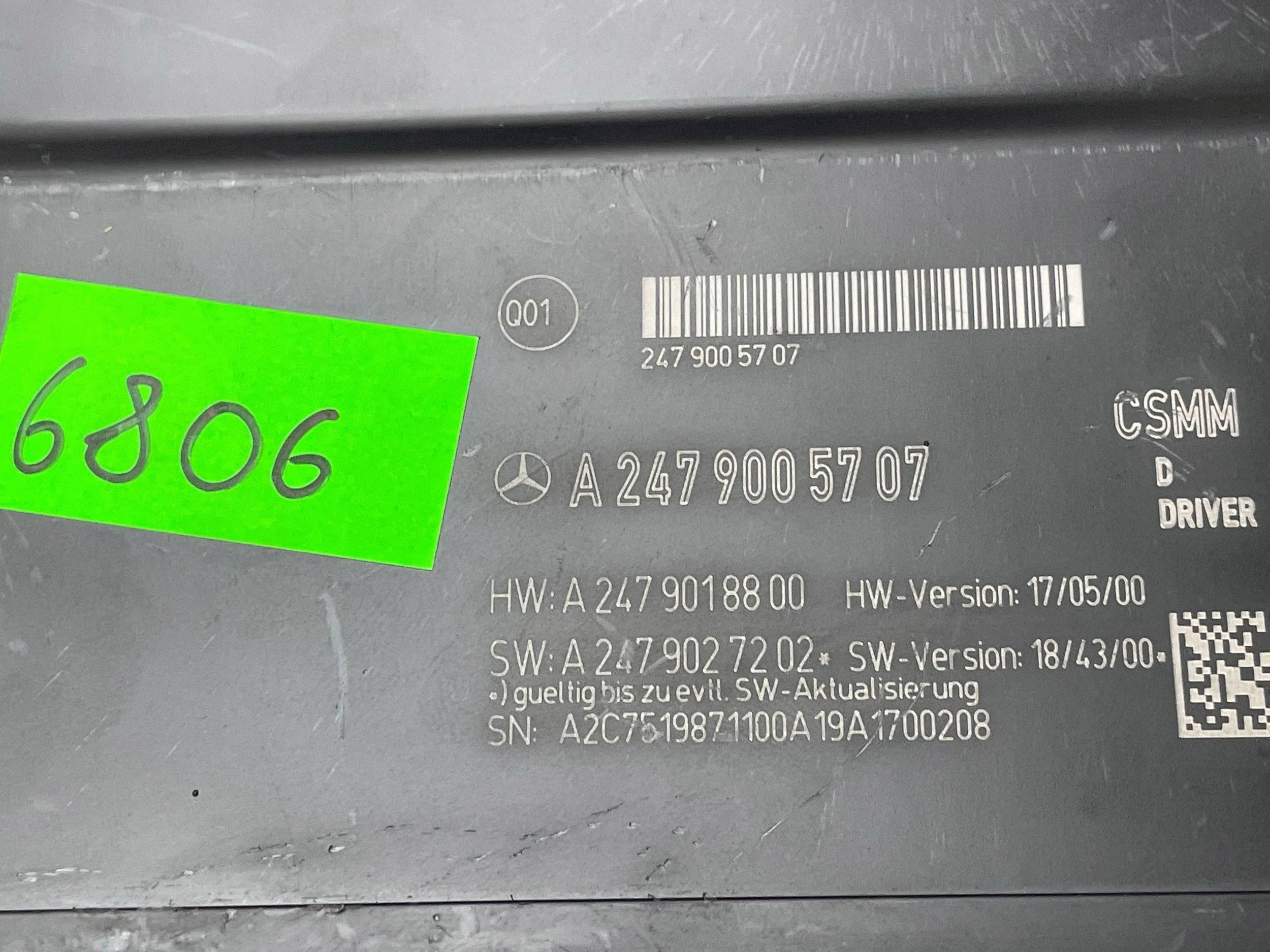 Module Siège KIEROWCA A2479005707 MERCEDES-BENZ B W247 Original !J