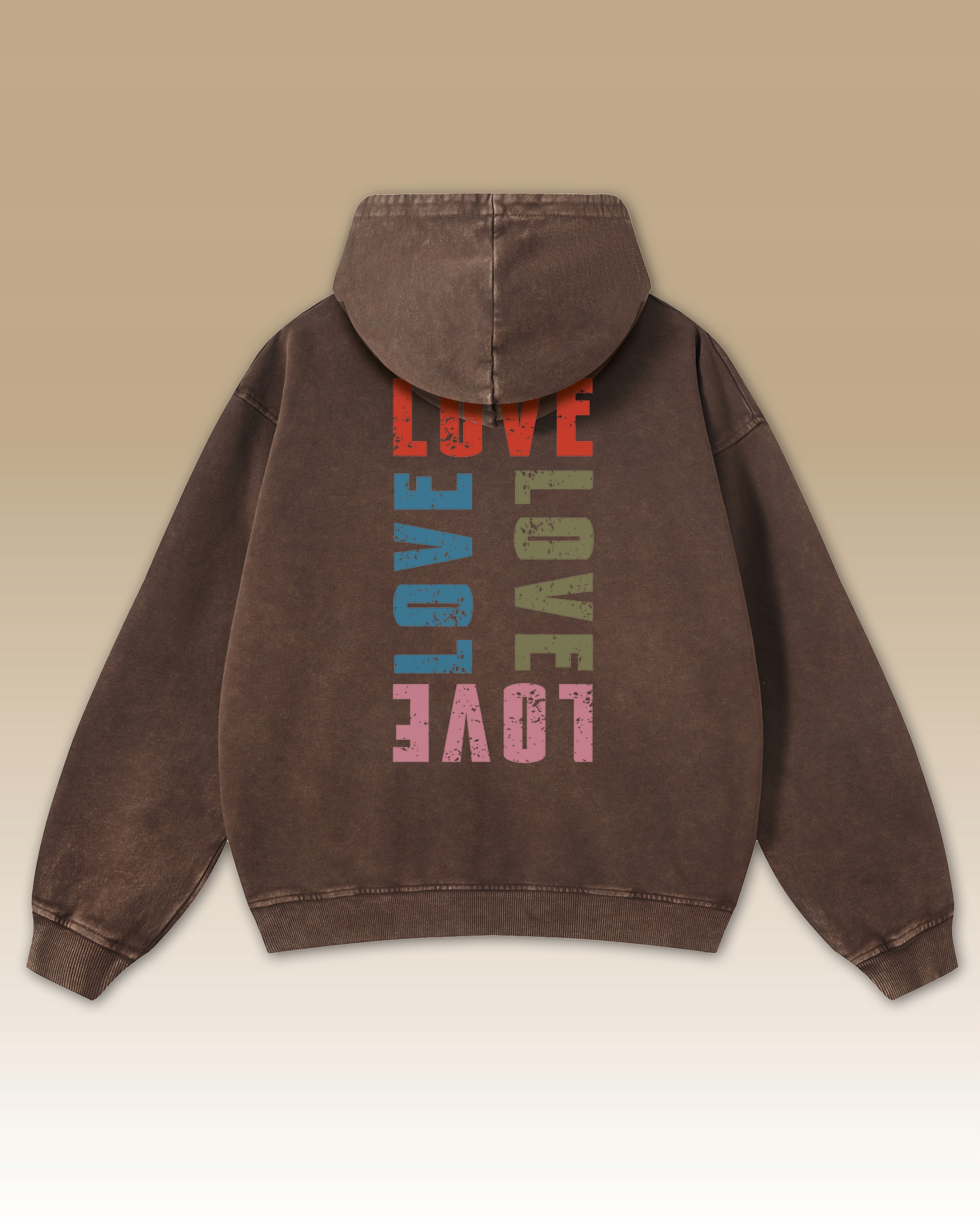 Mikina Colors of Love Barvy lásky Minimalismus Symbol Hnědá M