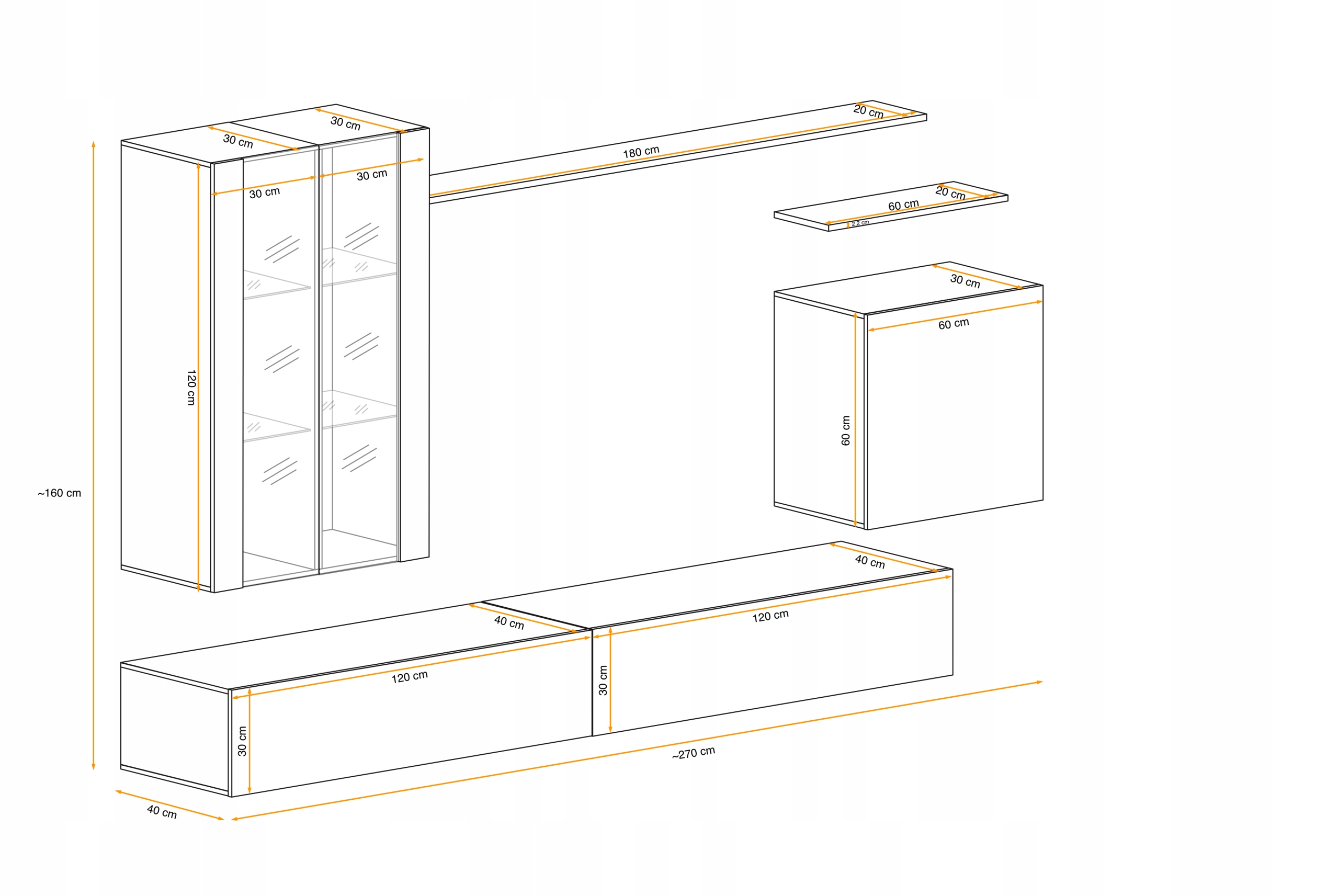 MEBLOŚCIANKA SWAP XII - WW - W. POŁYSK PVC Marka ASM