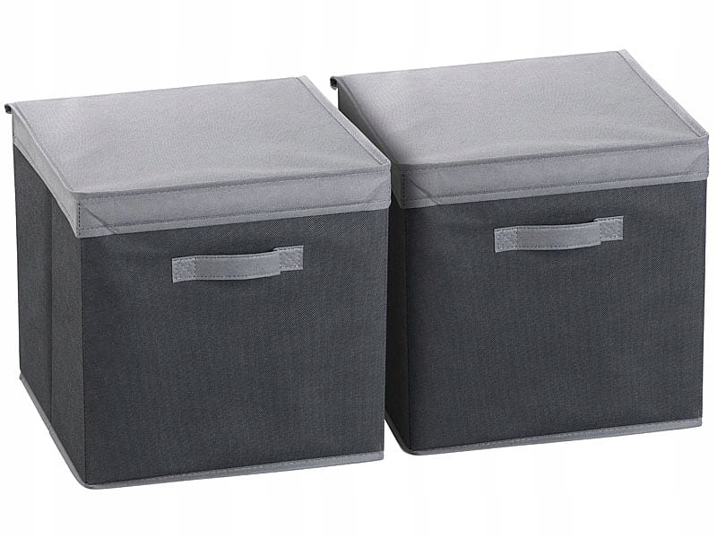 

Pudełko składane z pokrywką, czarne zestaw 2 szt.