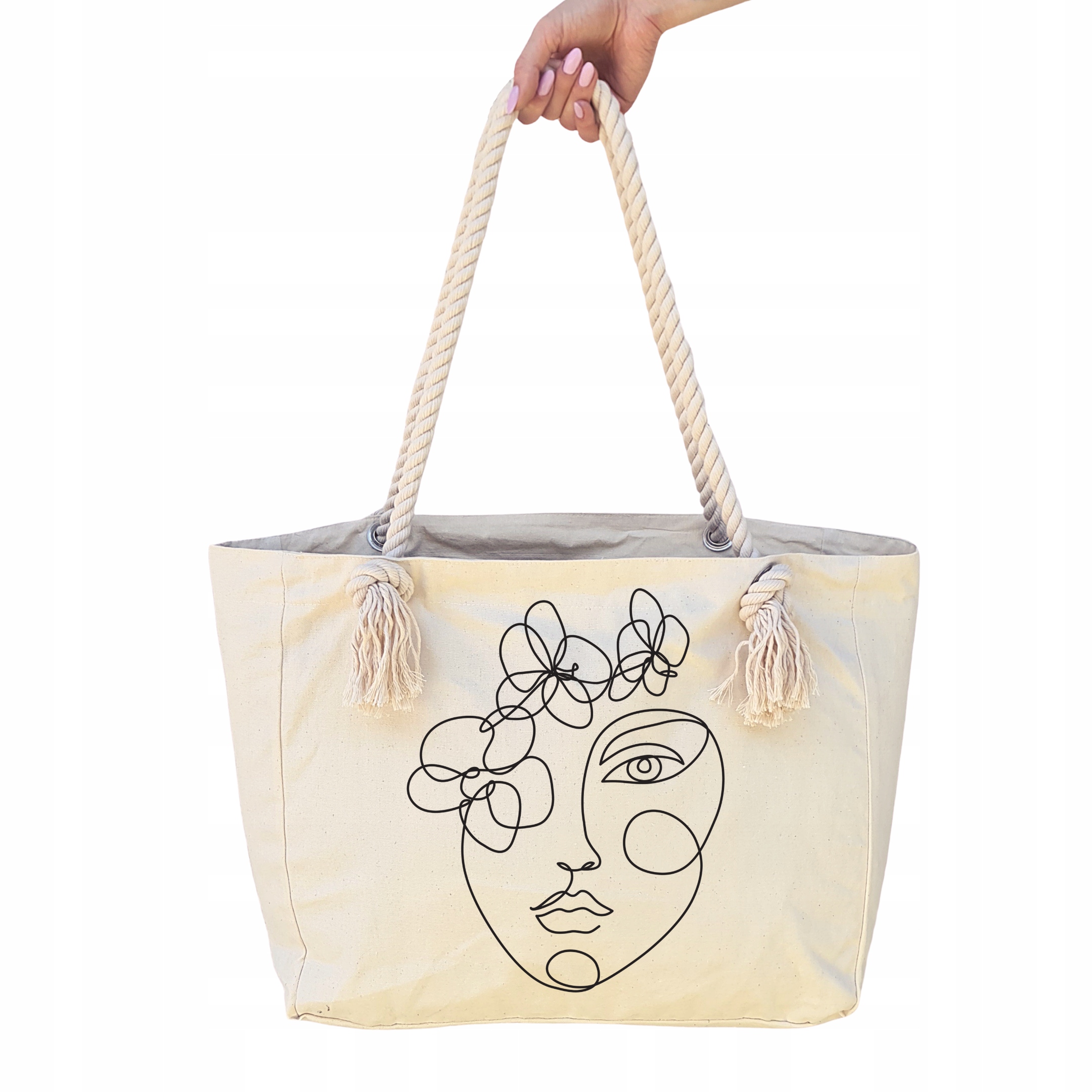 

Torba Plażowa Miejska Na Zakupy Nadruk Duża A4 XXL