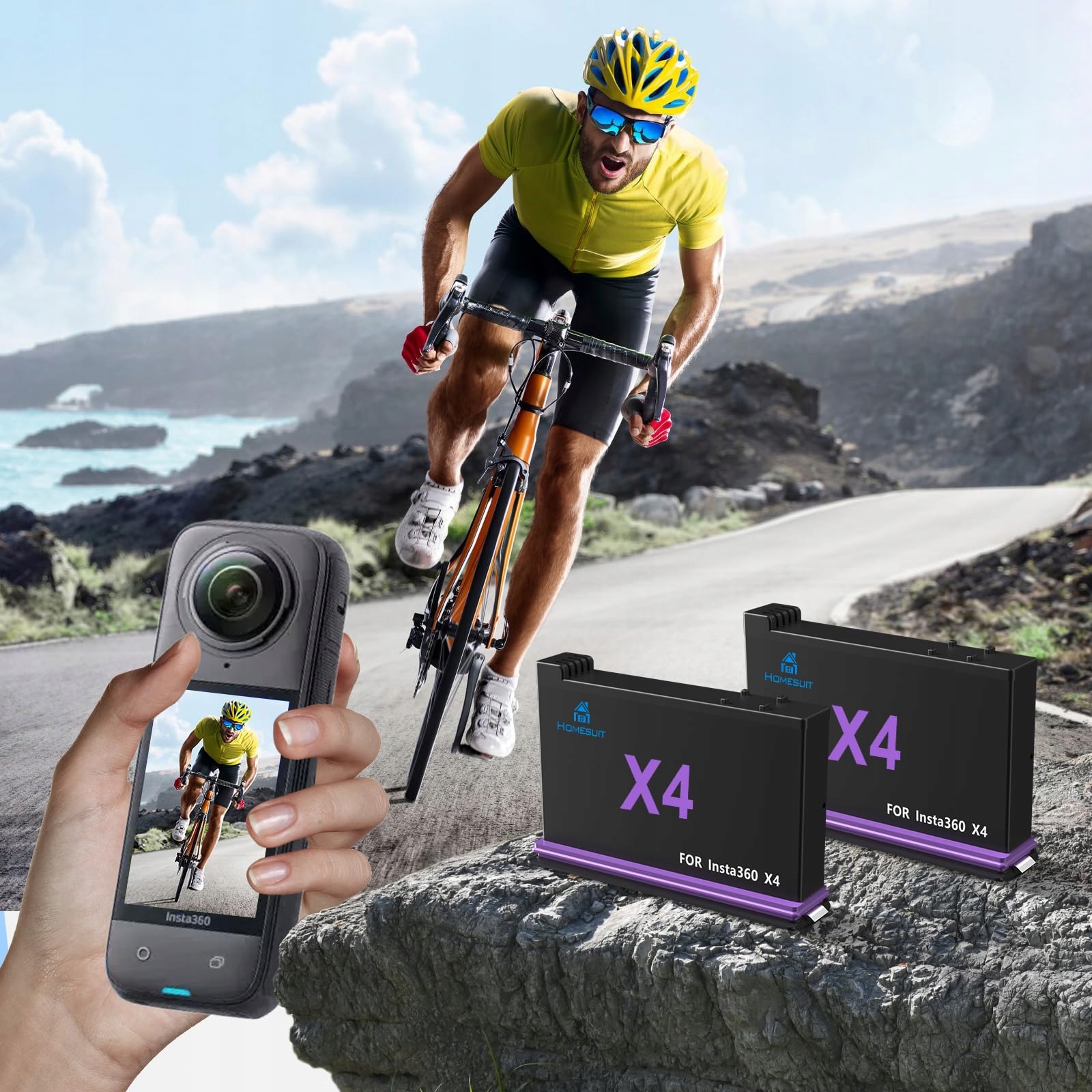 HOMESUIT Zestaw Akumulatorów 2500mAh i Ładowarka USB do X4 — miniatura 6