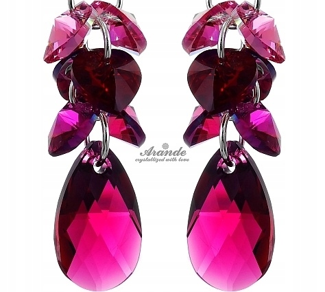 Krásné krystaly Náušnice Ruby Zodiac Červenec Stříbro 925