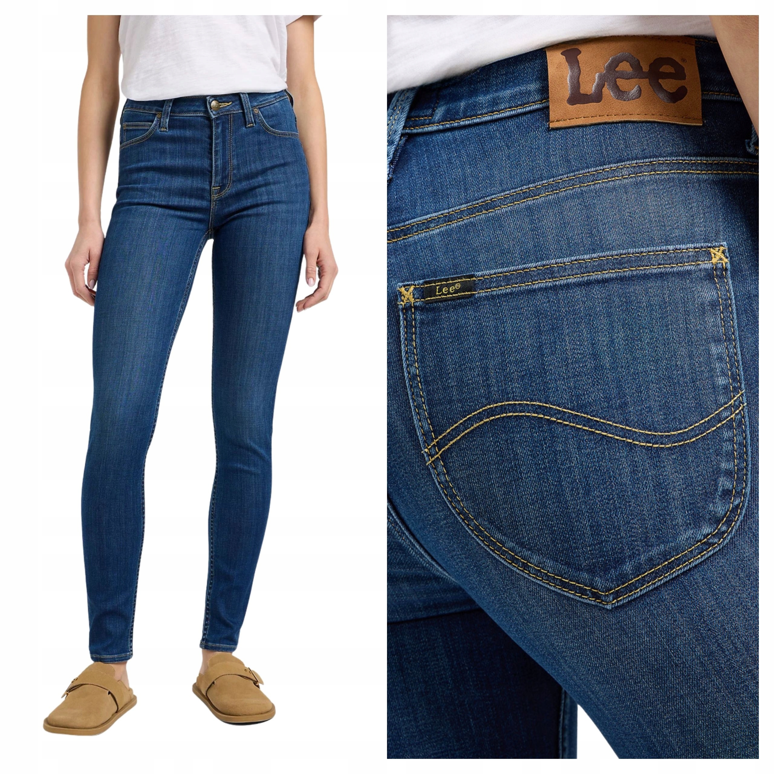 Dámské džínové kalhoty Lee Scarlett High Modré Skinny Fit W28 L31