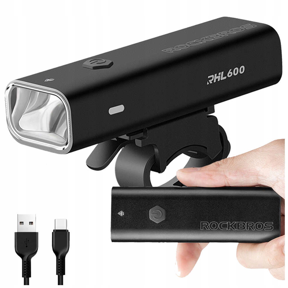 Lampka światło rowerowe przód led Rockbros RHL600