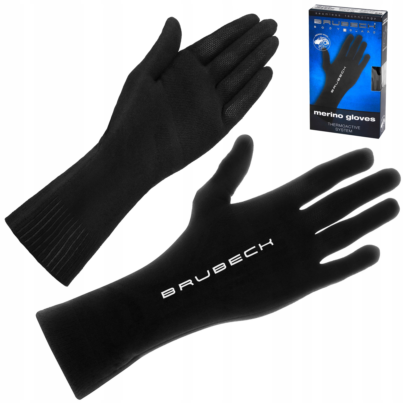 Termoaktivní Rukavice Brubeck Merino Vlněné Běhací Trekking L/XL