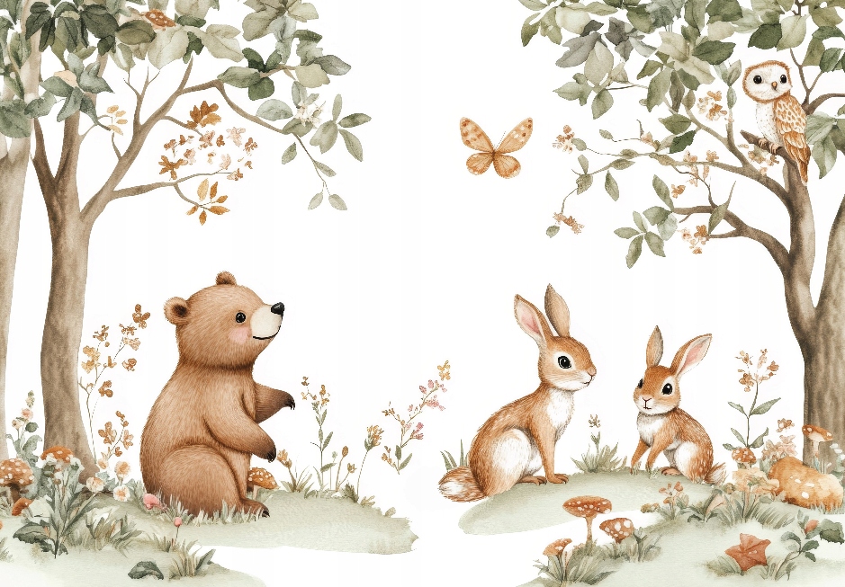 Fototapeta Lesné zvieratká pre deti 400 x 280 cm vliesová 230 g
