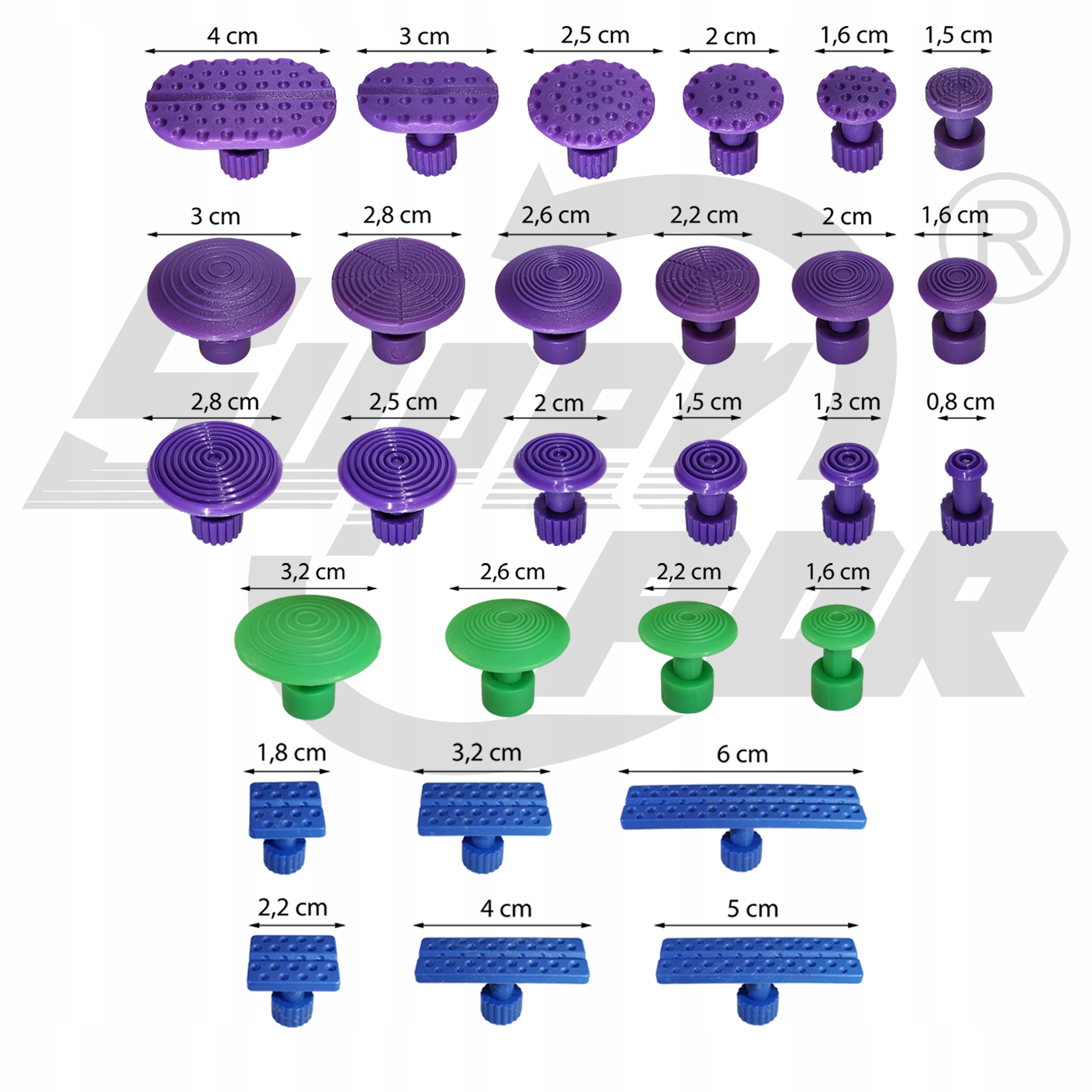 NARZĘDZIA PDR ZESTAW USUWANIA WYCIĄGANIA WGNIECEŃ Marka Super PDR