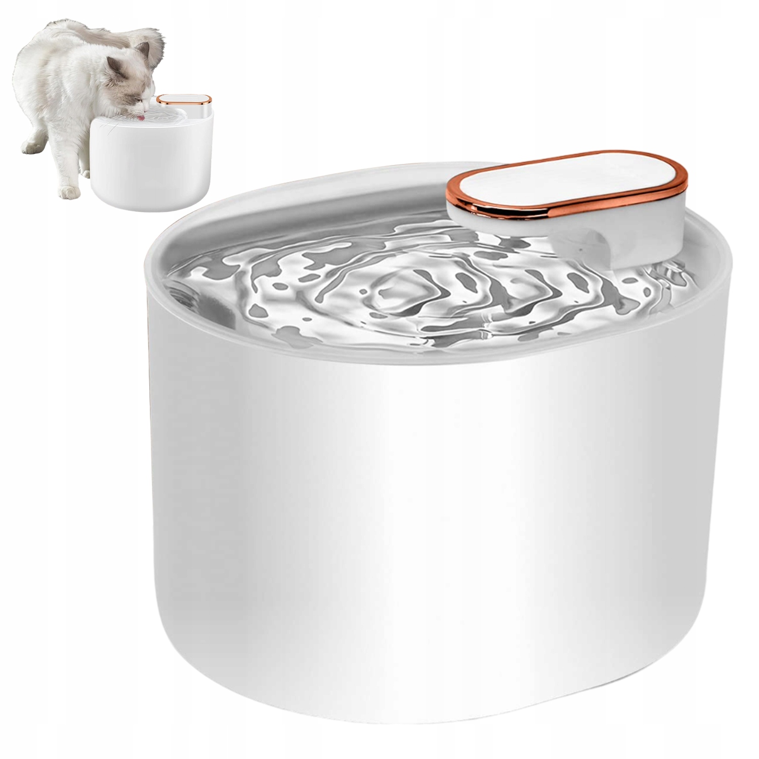 Levně Fontána Pro Kočky Krmítko Pro Psy Led Podsvícení Objem 3 Litry Filtr