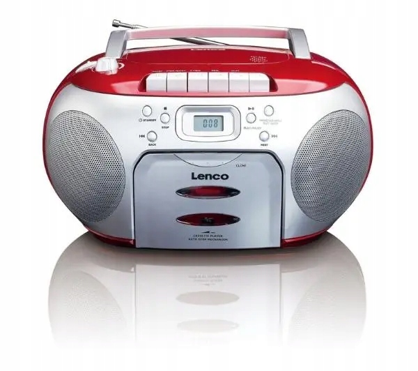 Radiomagnetofon Radio CD Fm Lenco SCD-420 Kasety Aux Czerwony