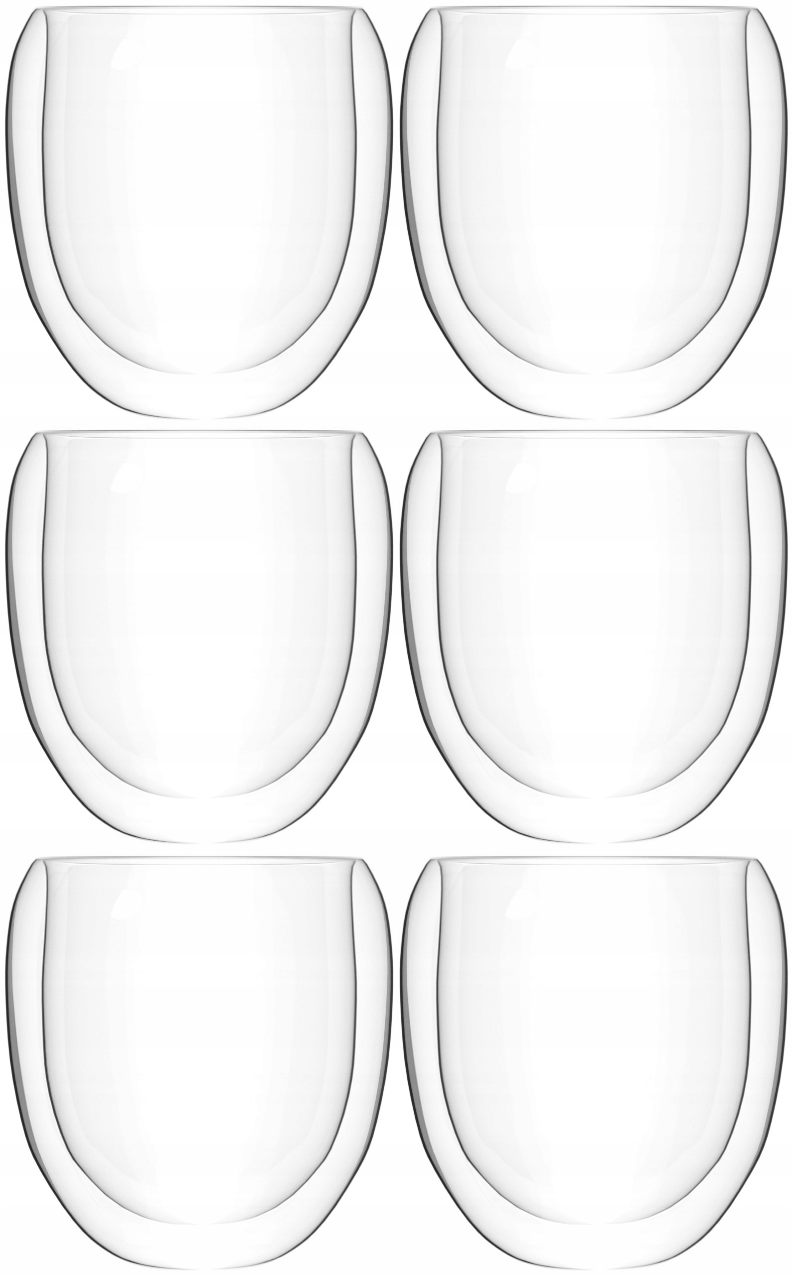 SZKLANKI TERMICZNE Z PODWÓJNĄ ŚCIANKĄ DO KAWY MIOWI CLASSIC 6X 250 ML